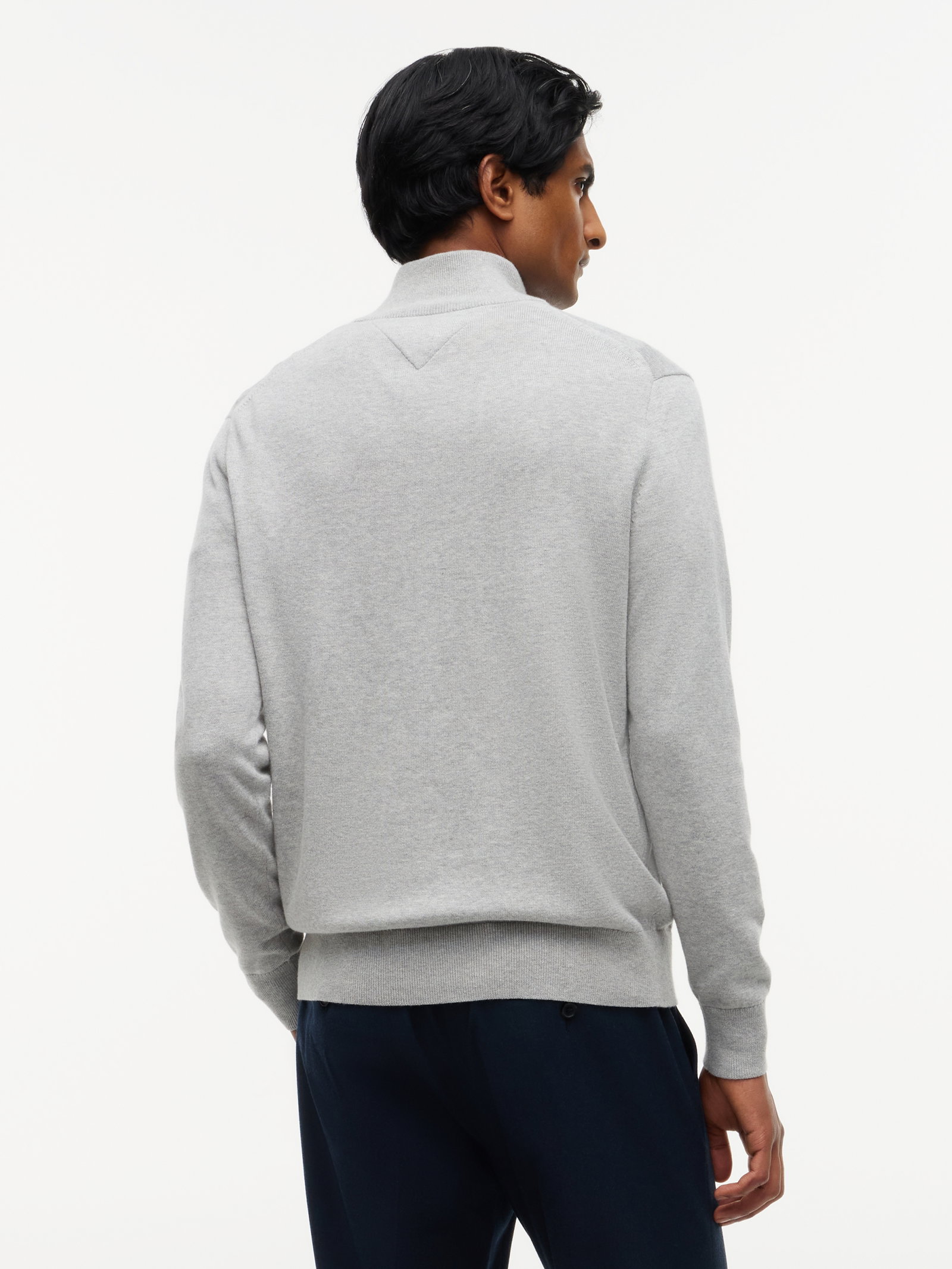 PIMA ORG CTN CASHMERE ZIP MOCK, GREY #4