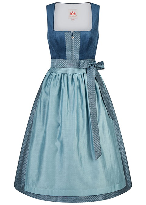 Spieth & Wensky Dirndl Kathi mit Samt-Mieder 70cm dunkelblau #1