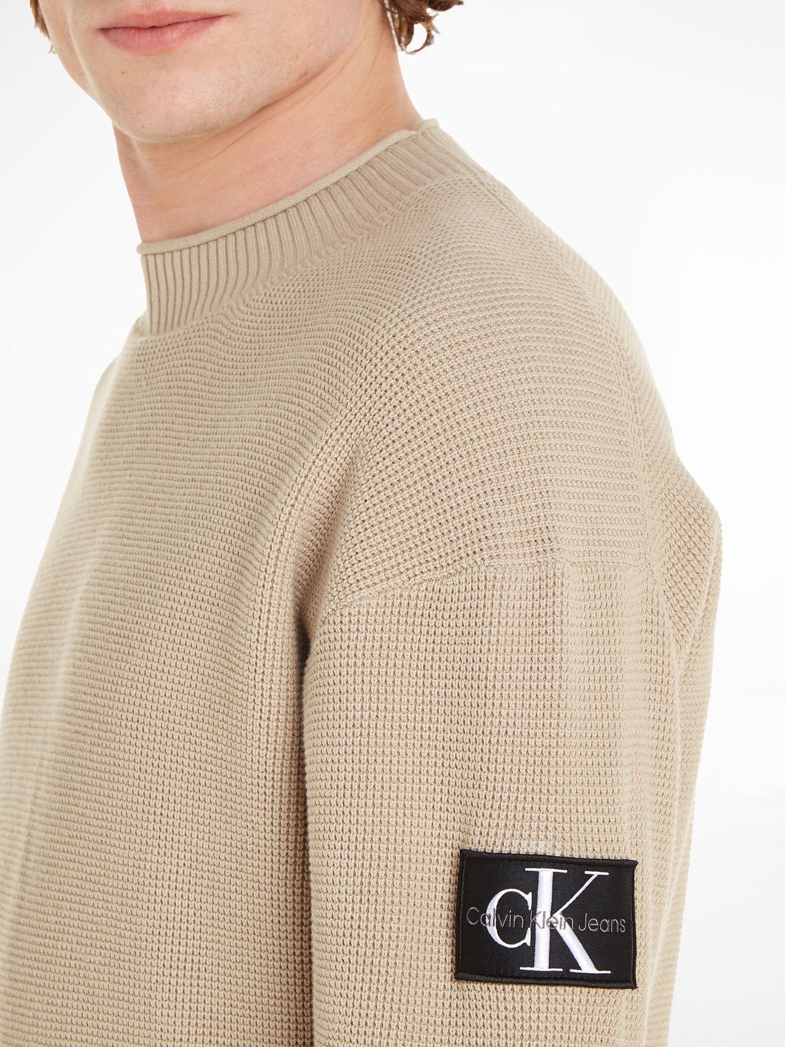  | BADGE RELAXED SWEATER | L | plaza taupe