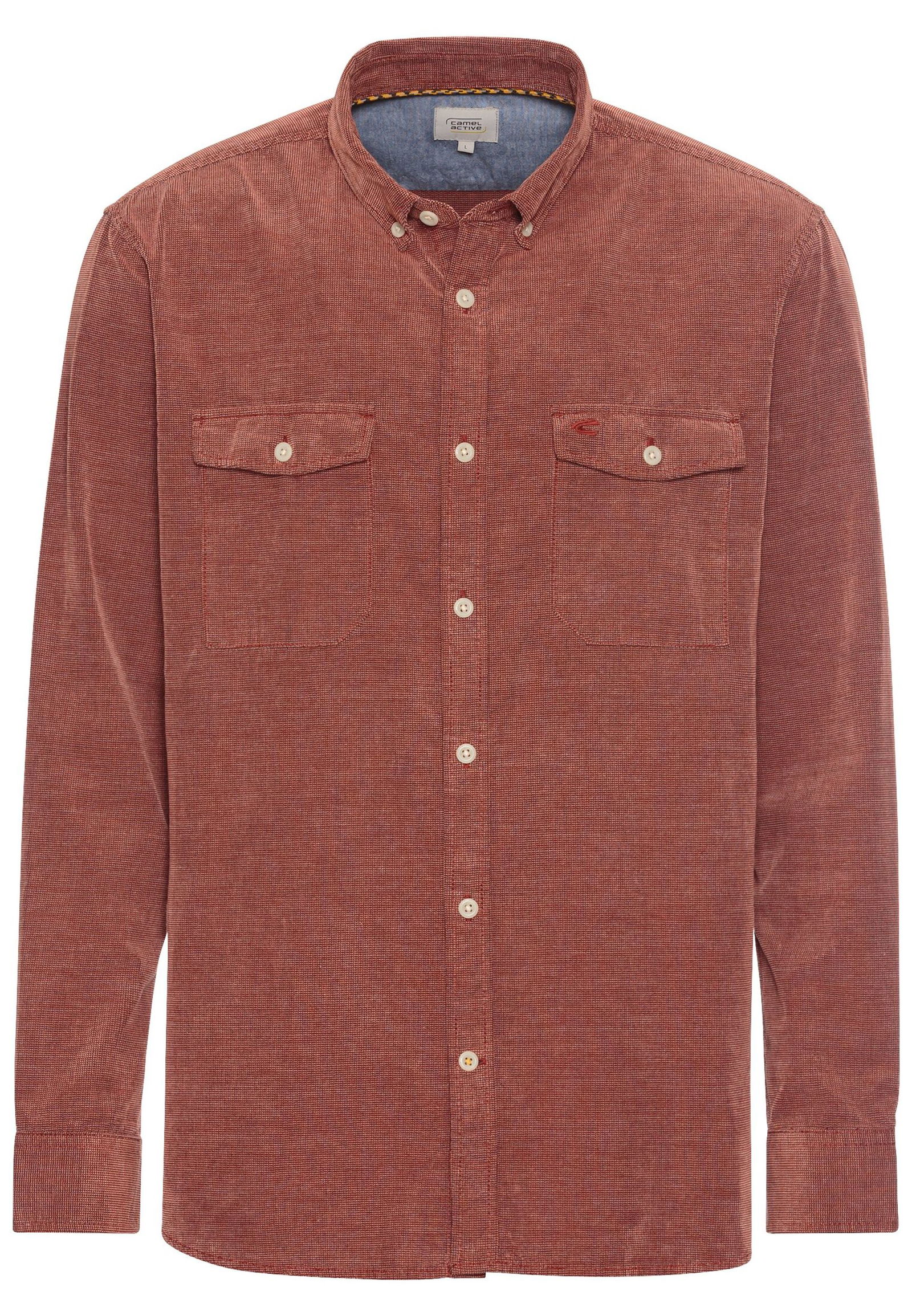 Camel Active |  Camel Active Langarm Hemd in Regular Fit aus Cord | XXL | faded red