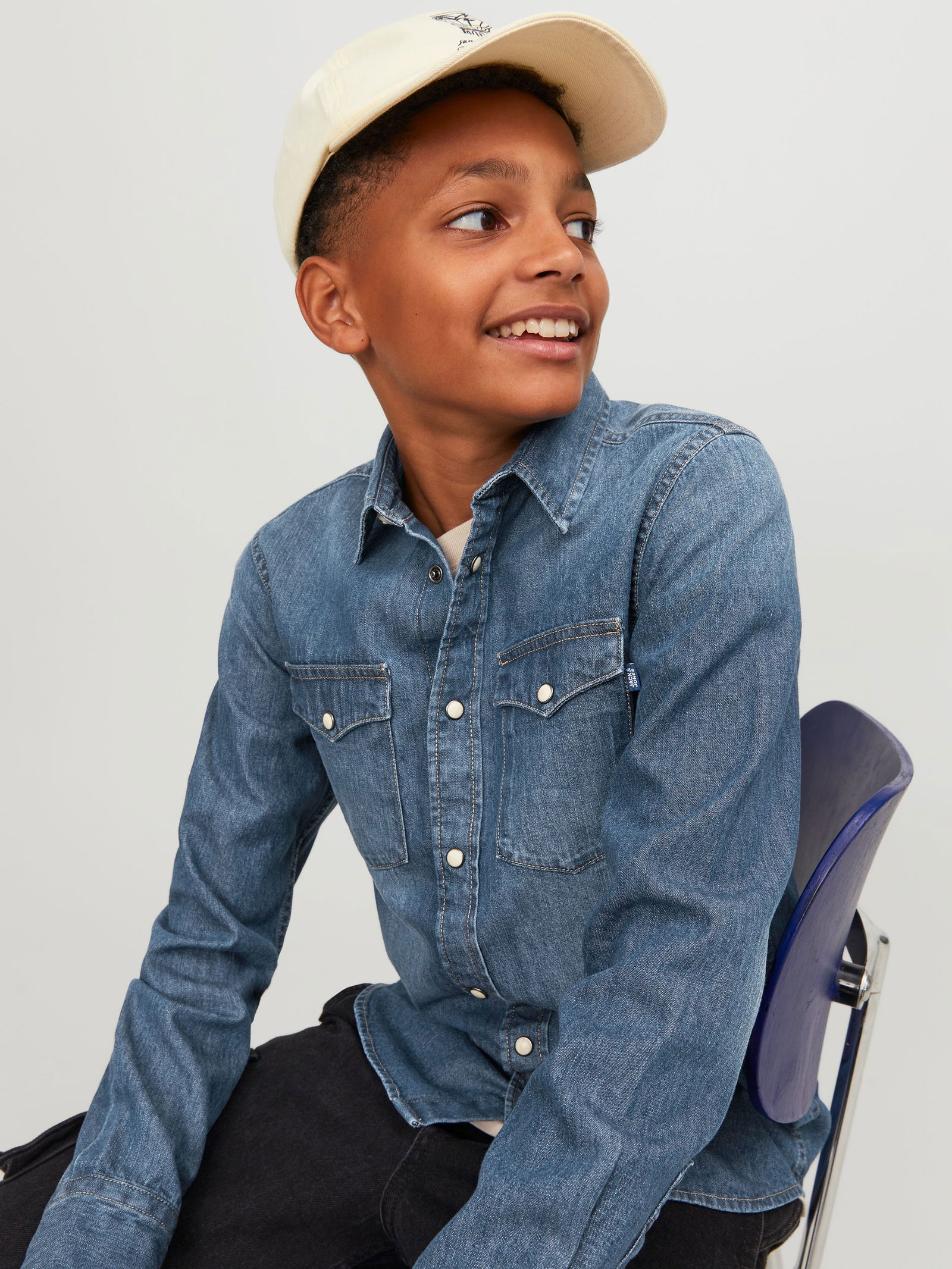 Jack&Jones |  JJESHERIDAN SHIRT L/S NOOS JNR | 140 | medium blue denim