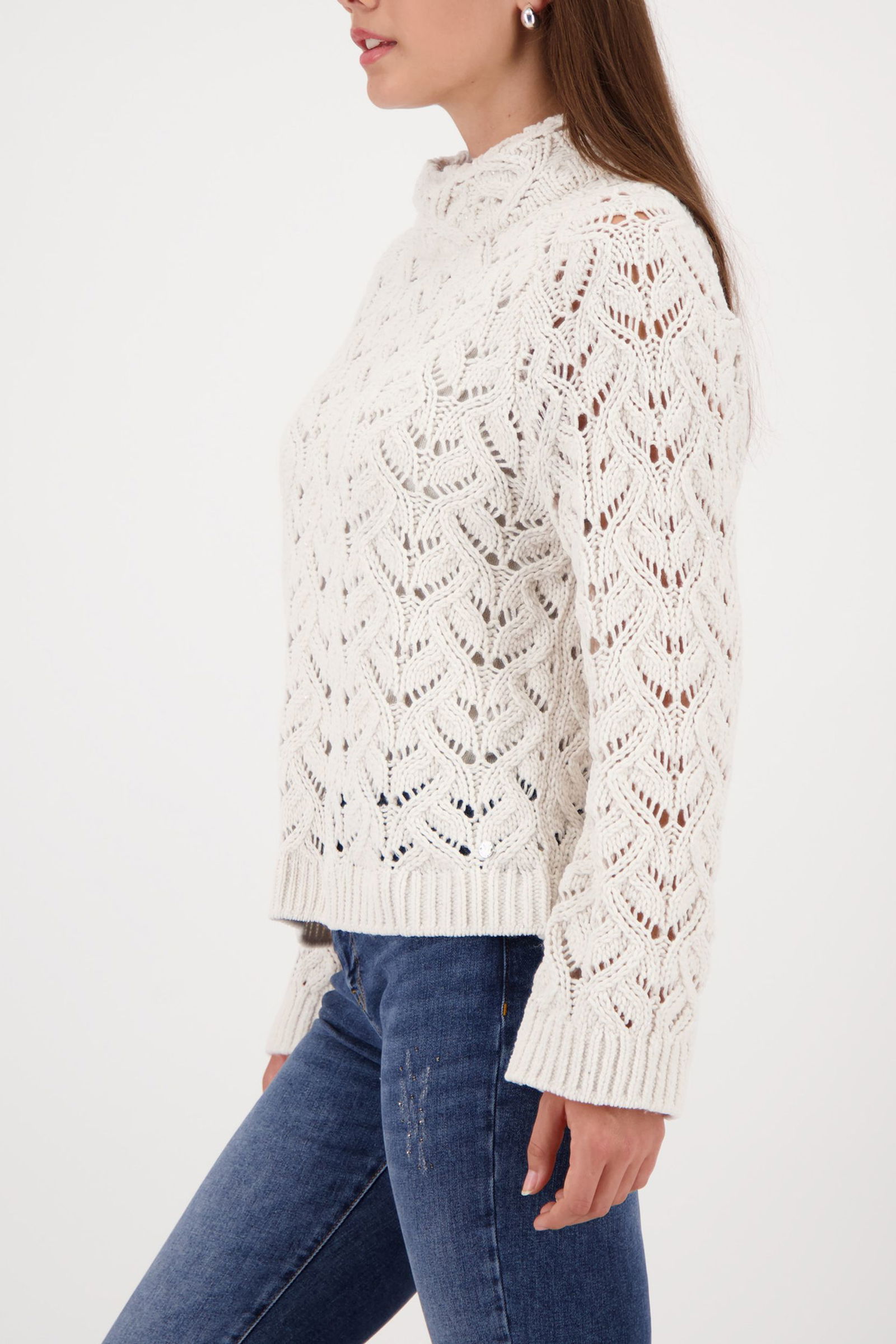 Monari |  Pullover, pearl | 40 | mocca