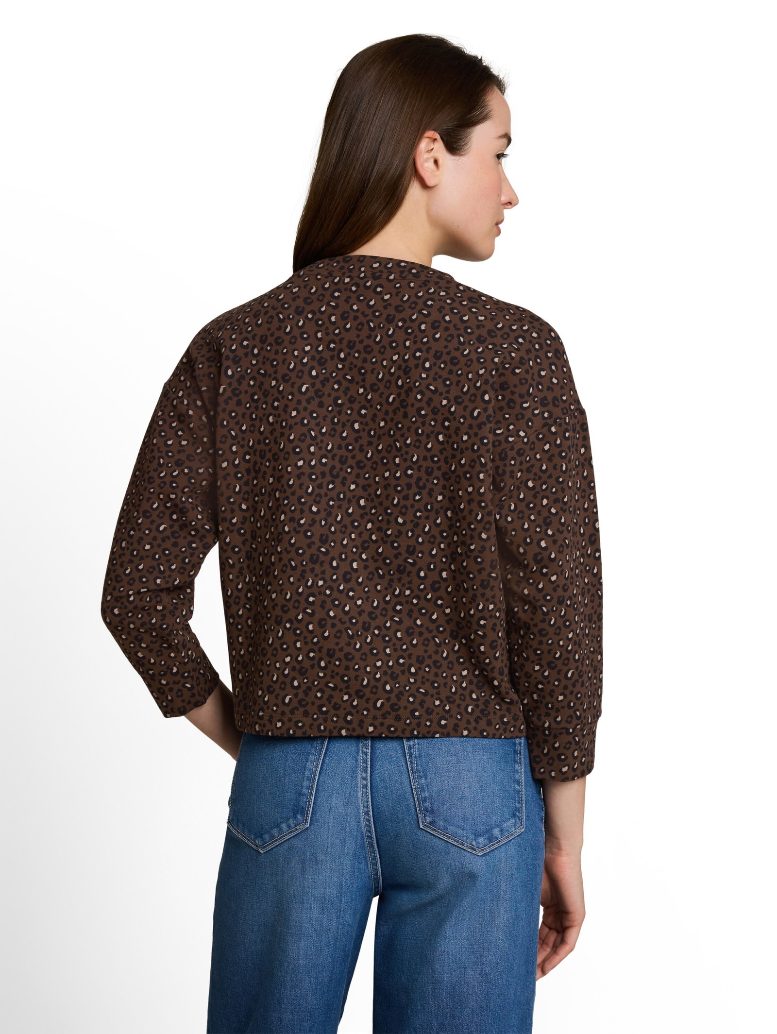 printed sweatshirt, brown black leo print #4