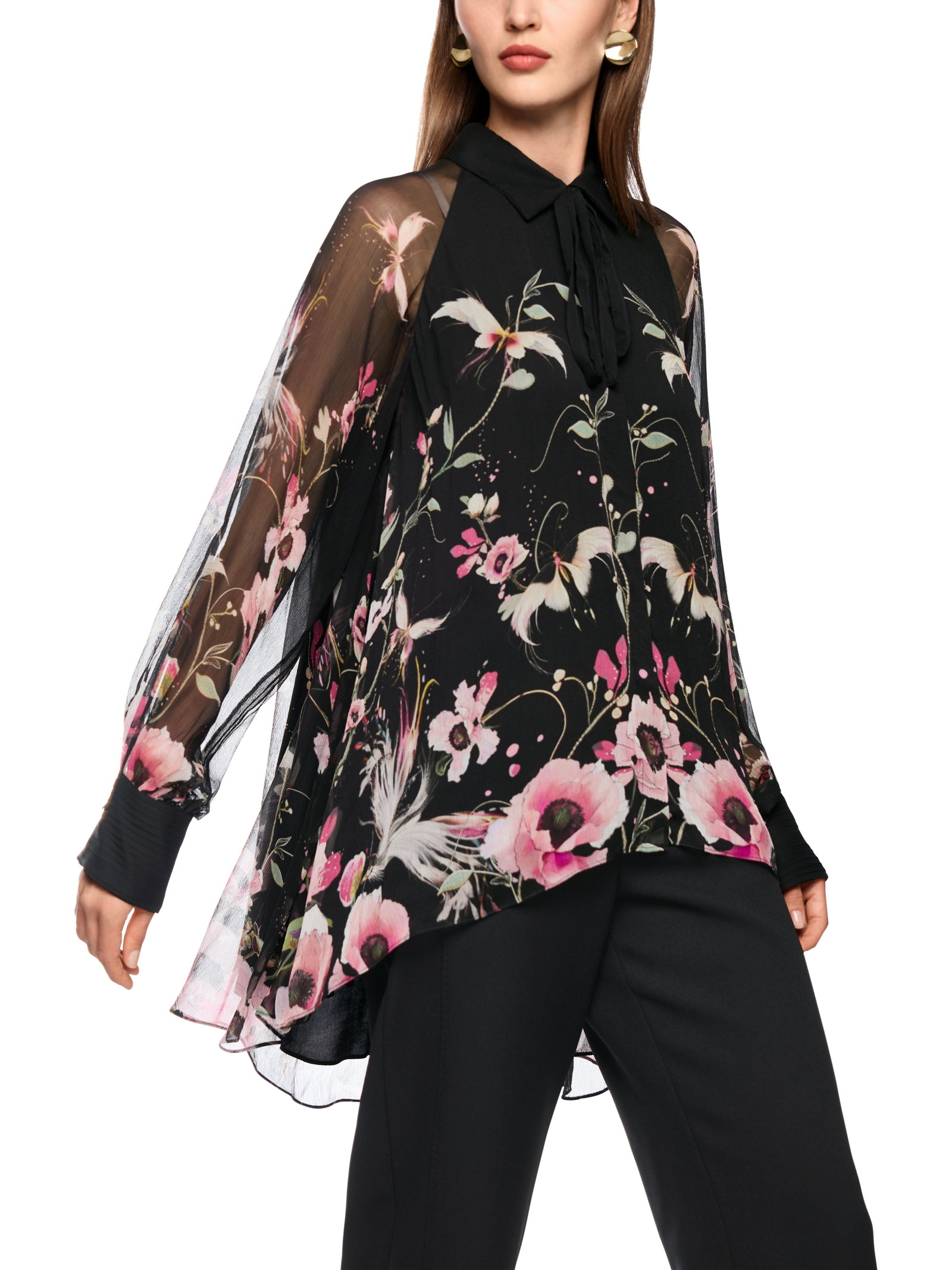 Lange Bluse mit Blumenmuster #6