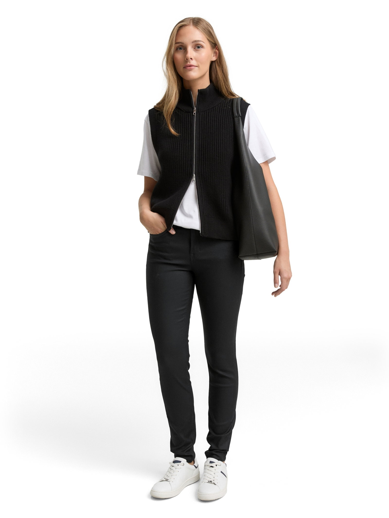 TTNELA SKINNY, coated black denim #6