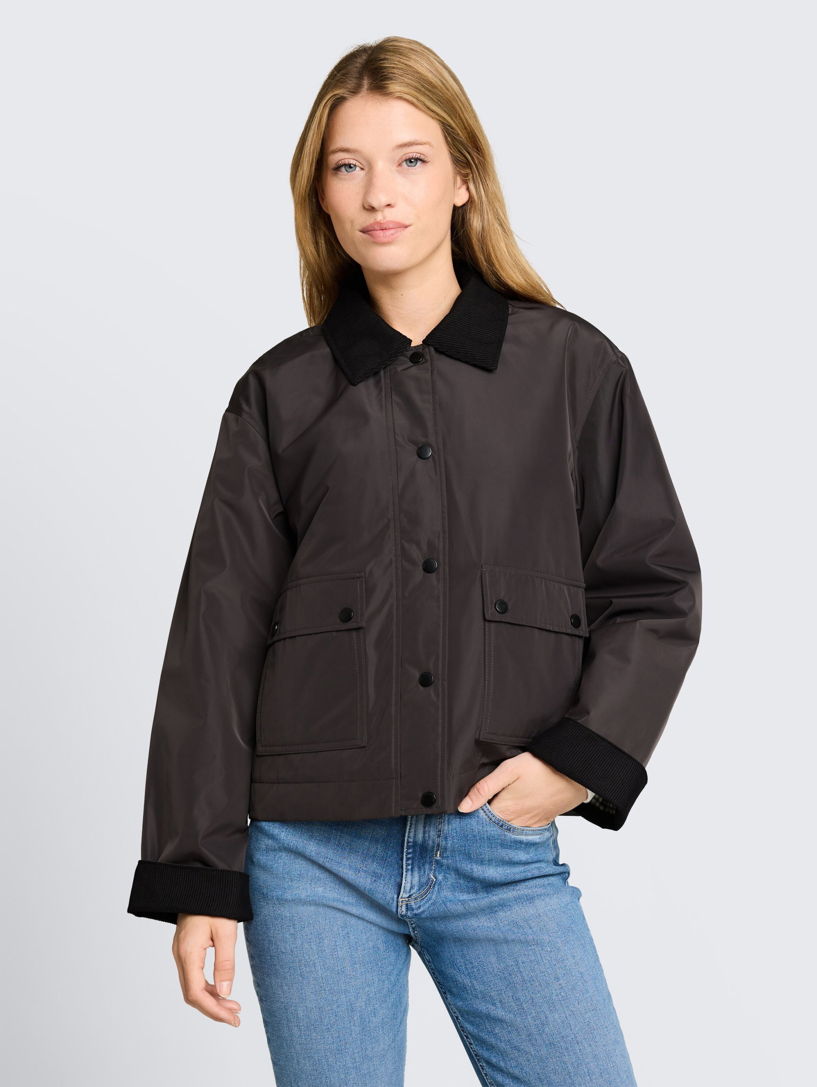 winter jacket with corduroy co, Coal Mine Grey #5