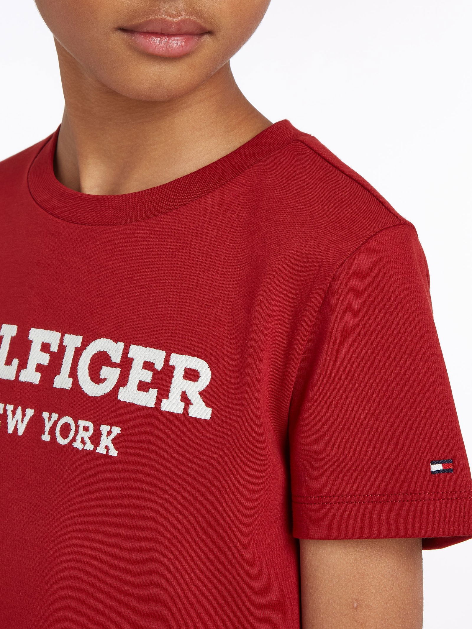 Tommy Hilfiger |  HILFIGER LOGO TEE S/S | 16 | rouge