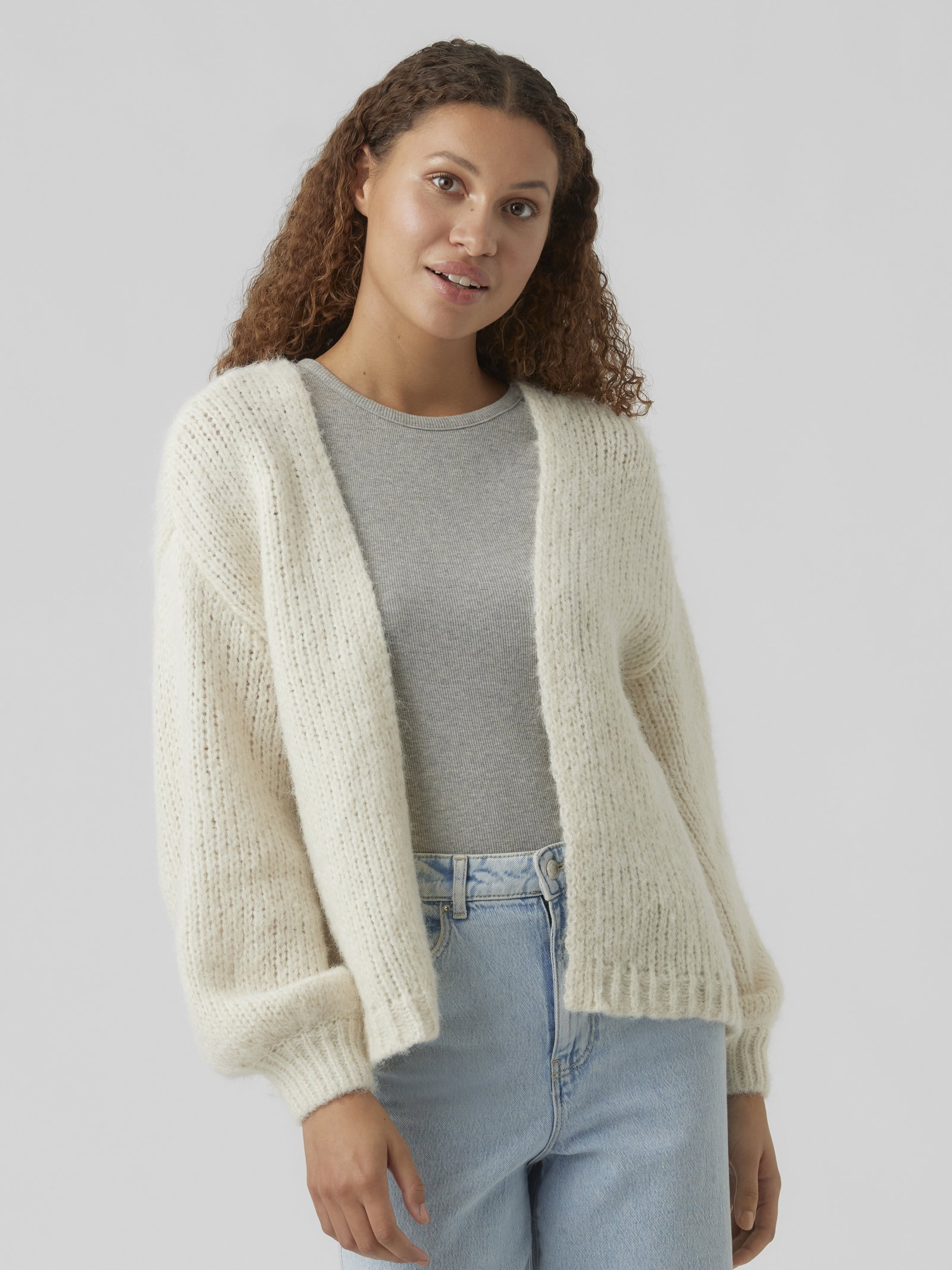 VMMAYBE LS OPEN CARDIGAN NOOS, Birch #2
