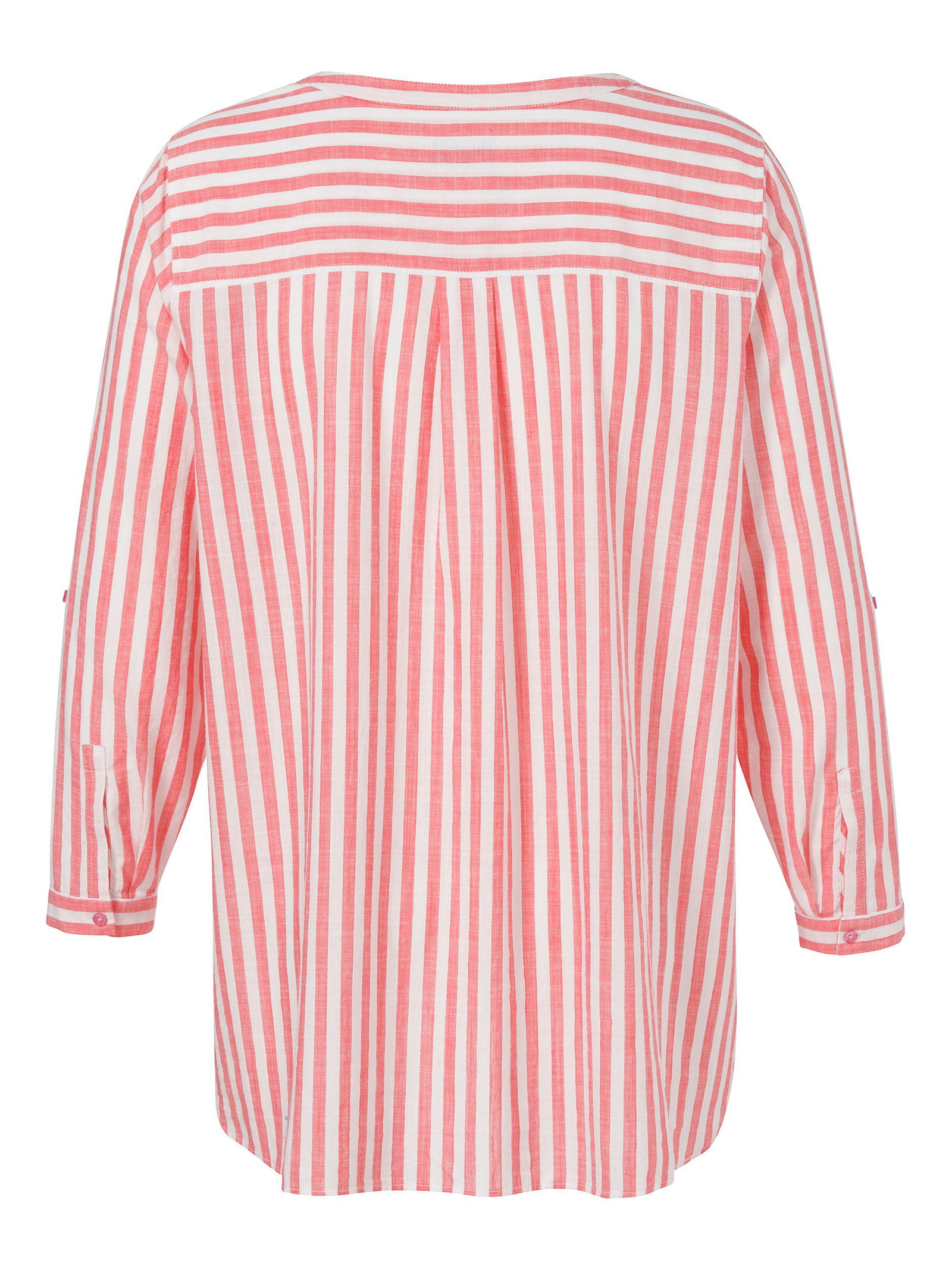8609d67f291445e4232fdcf80014c746 VIA APPIA DUE |  Bluse Hemdkragen 1/1 Arm  Streifen | 54 | wassermelone / weiss
