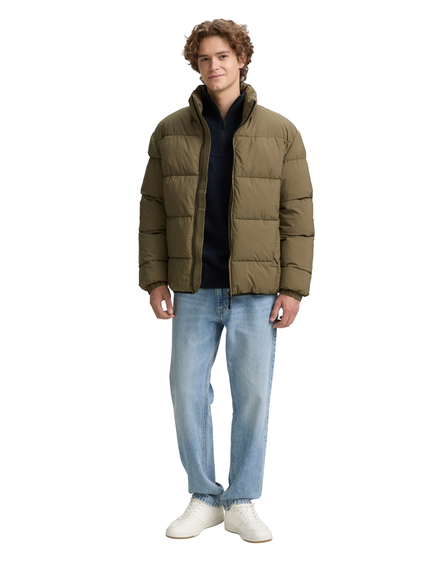 stand-up puffer jacket, jungle soil green #3