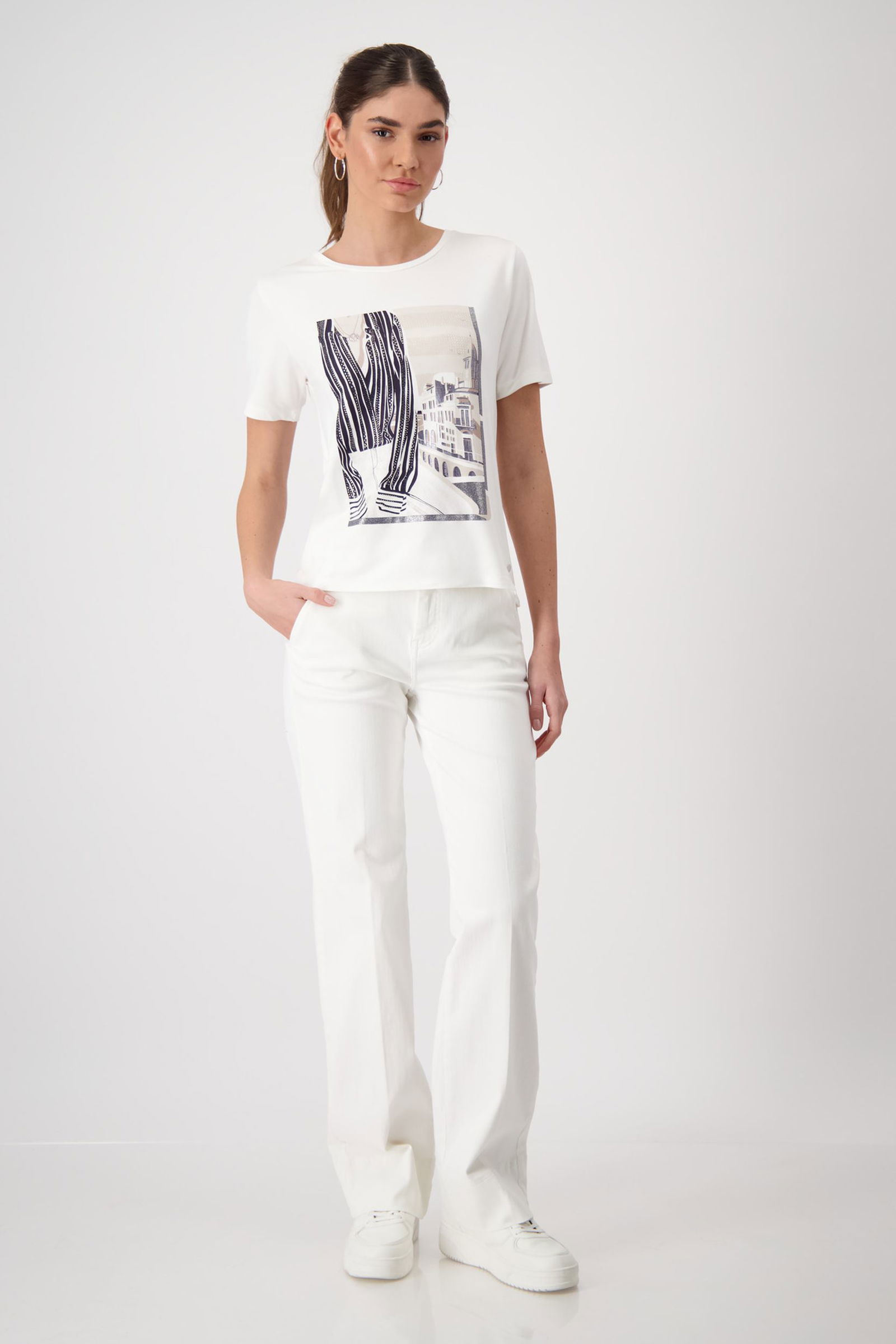 Monari |  T-Shirt, off-white | 44 | off-white