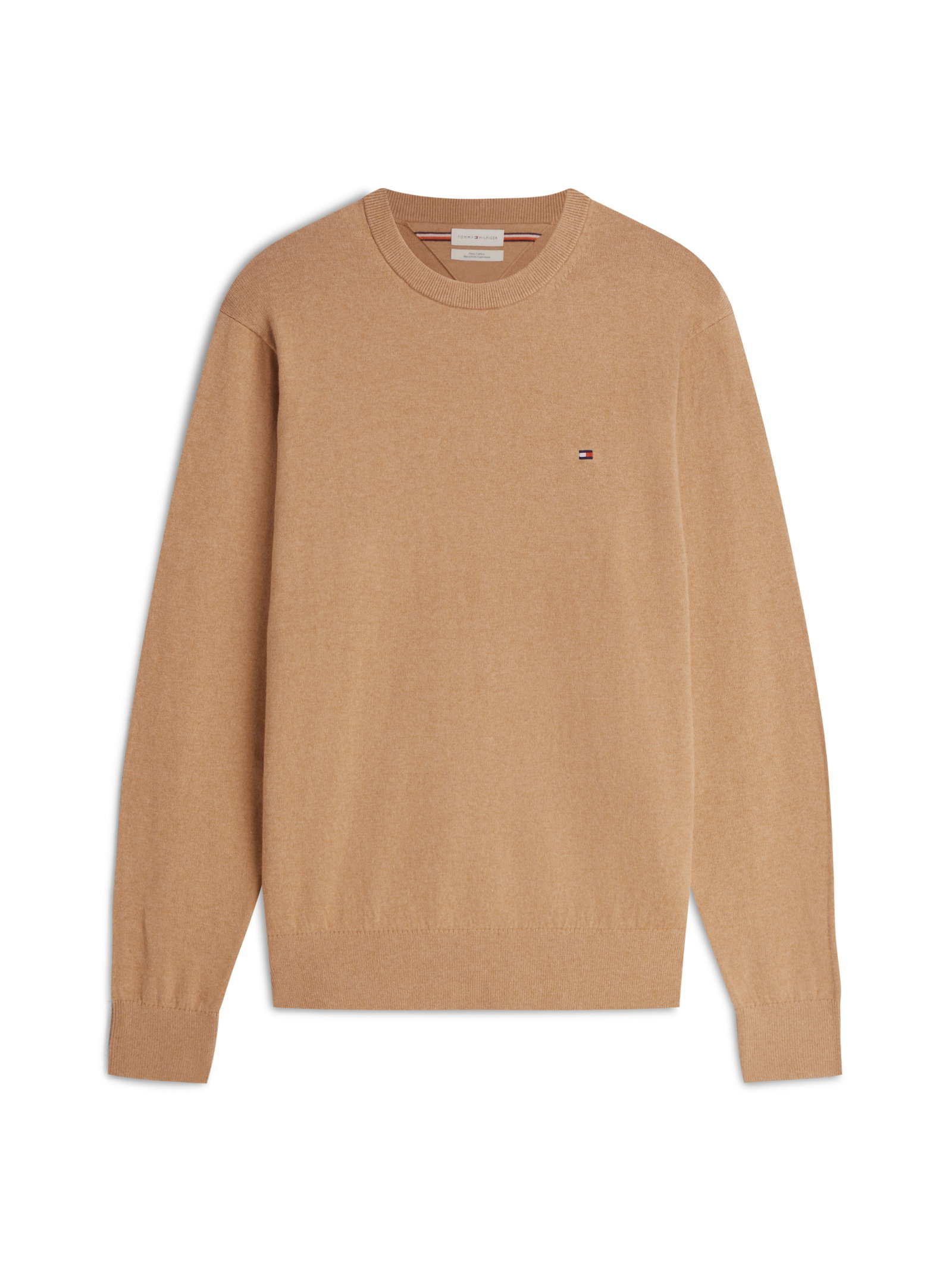 PIMA ORG CTN CASHMERE CREW NECK, BEIGE #1