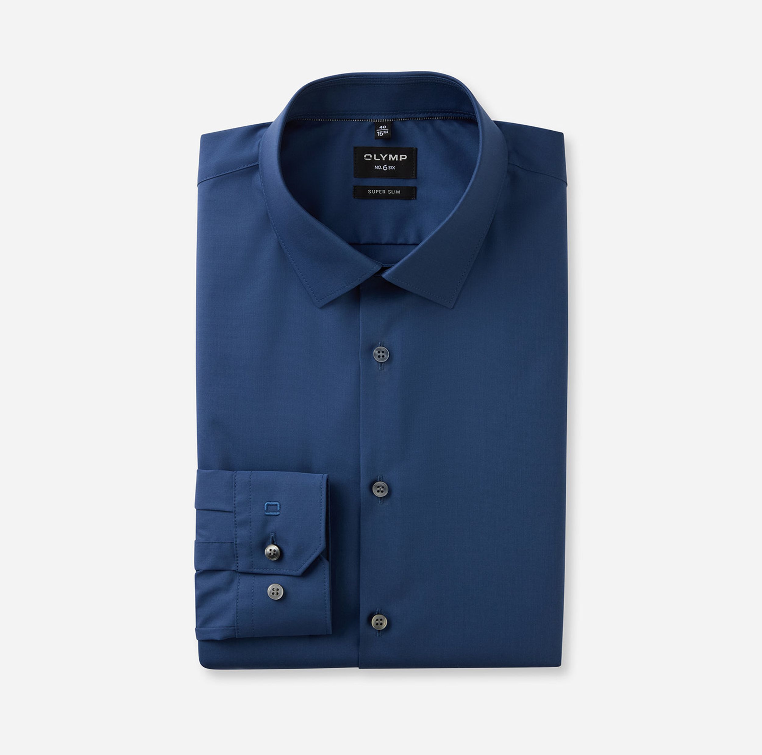 Olymp |  Olymp Hemd Super Slim | 43 | rauchblau