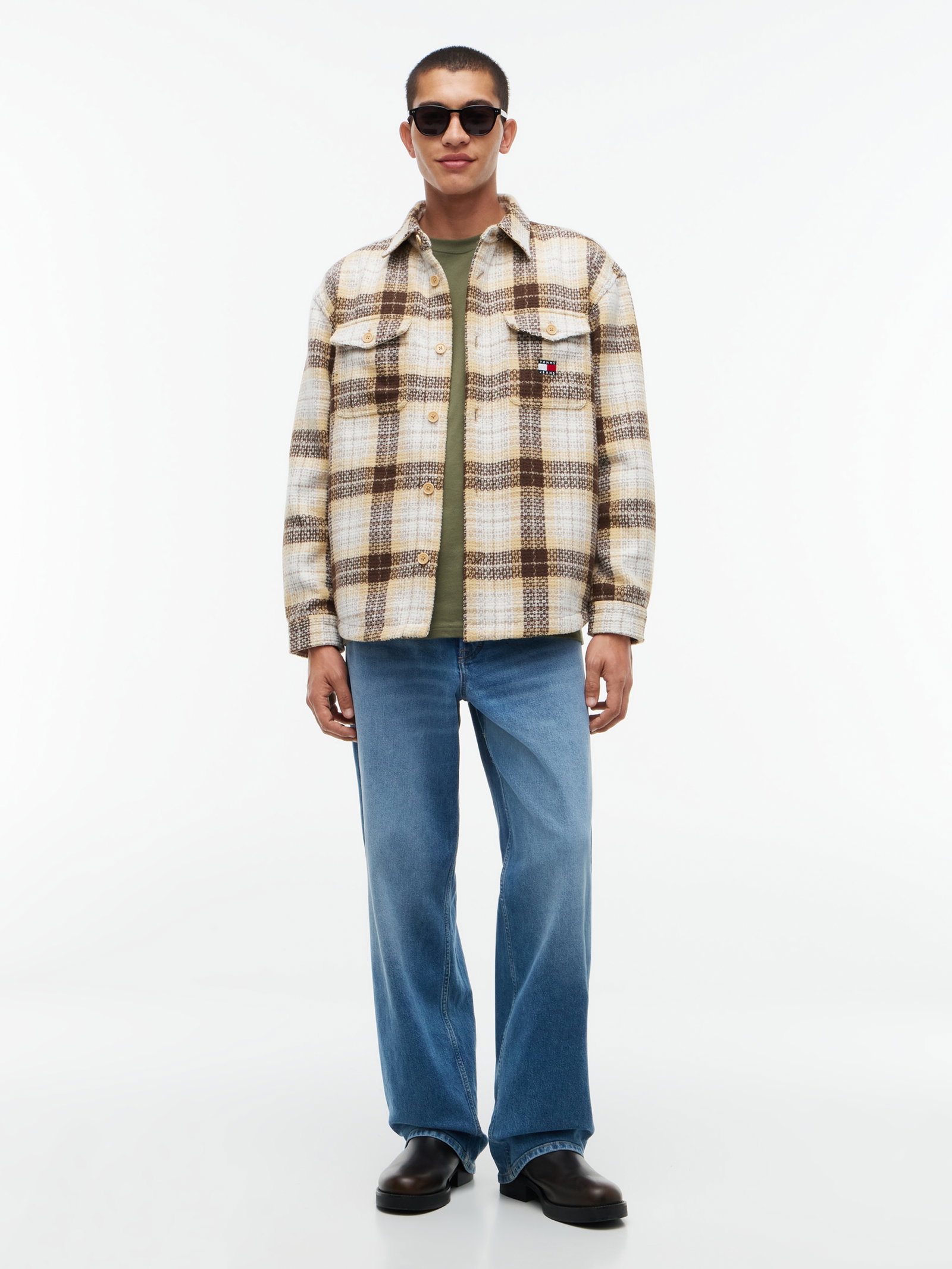 TJM CHECK OVERSHIRT EXT, BEIGE #5