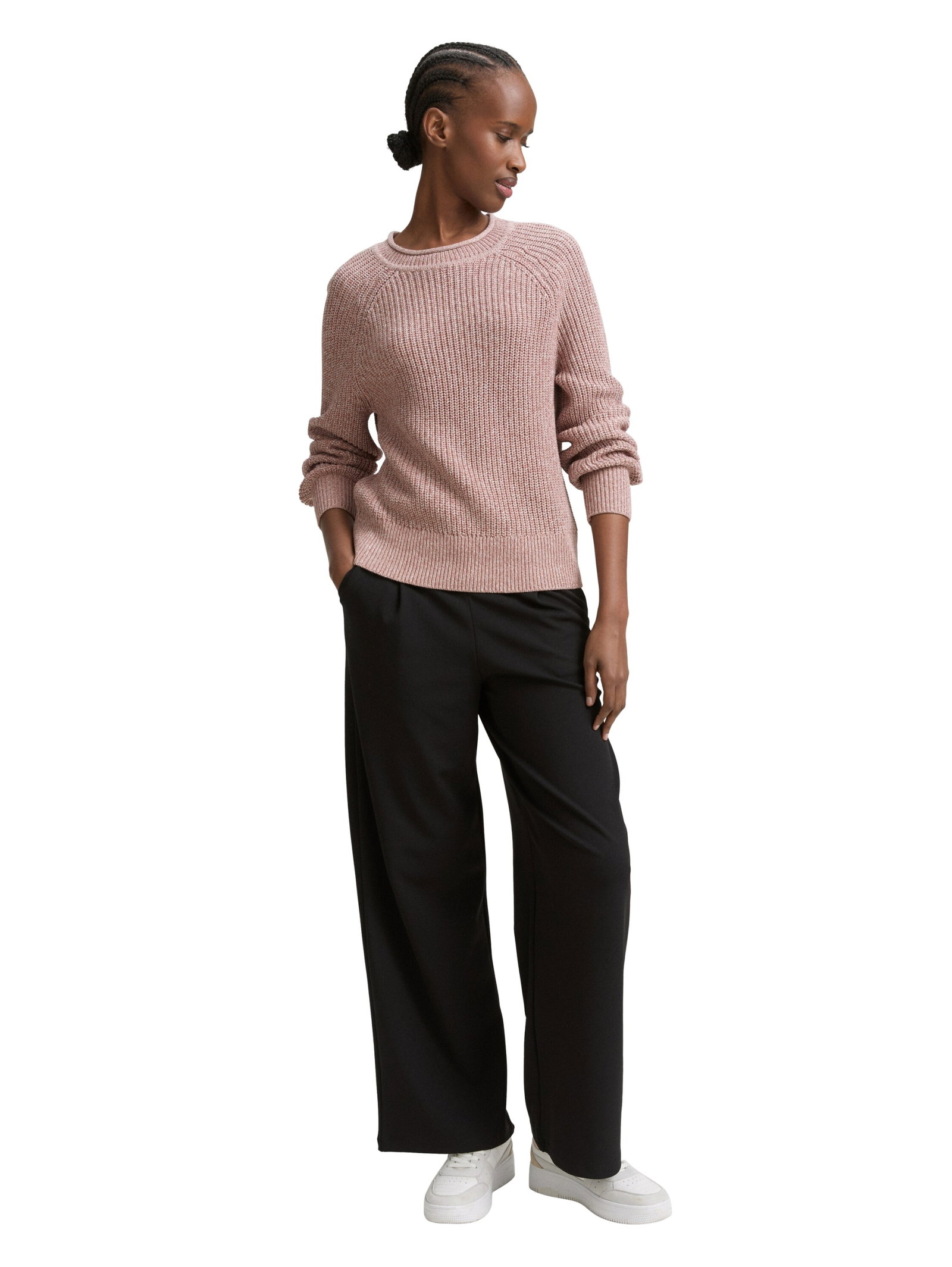 crew neck pullover, Antique Rose Melange #3