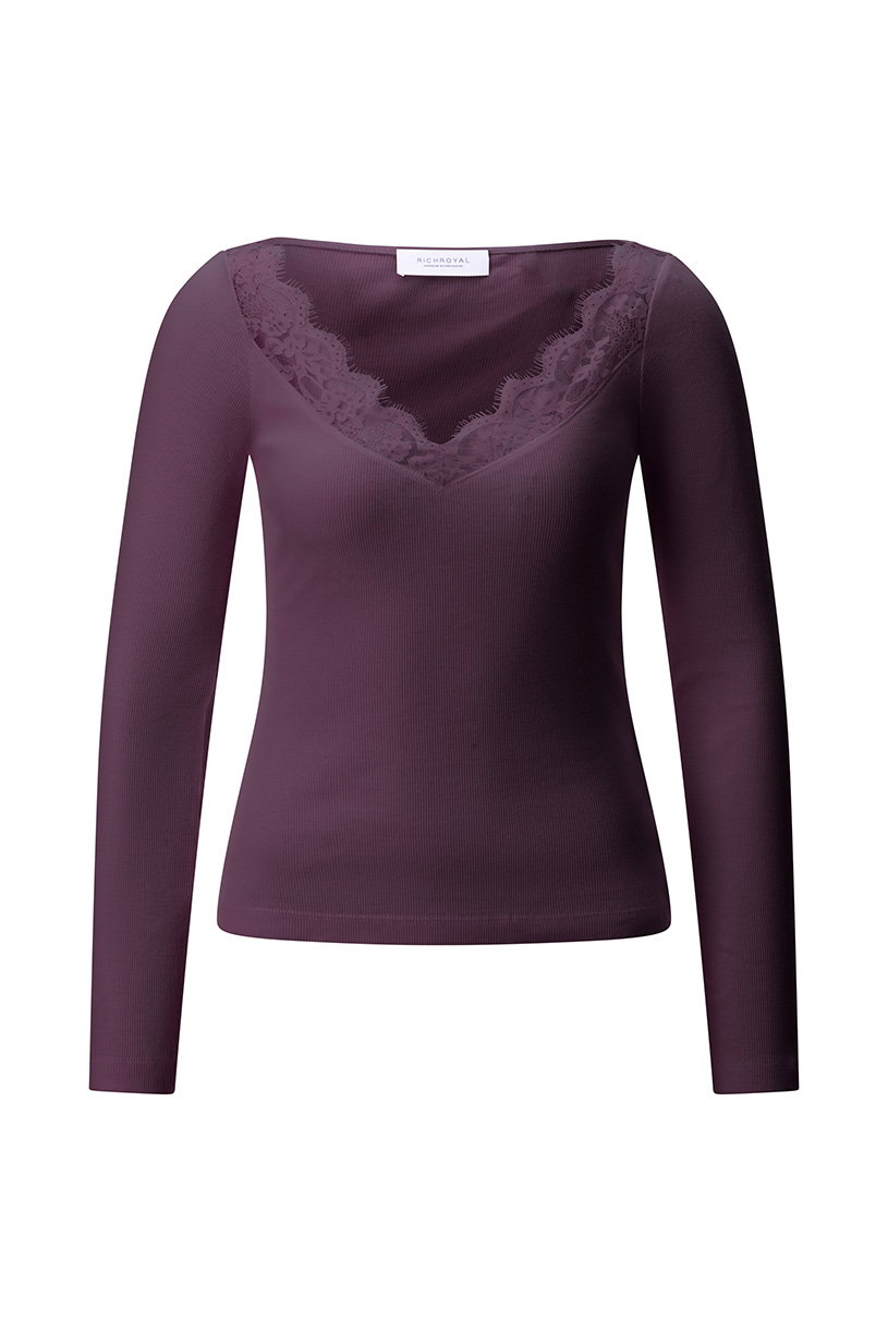 Lace Longsleeve, mulberry #1