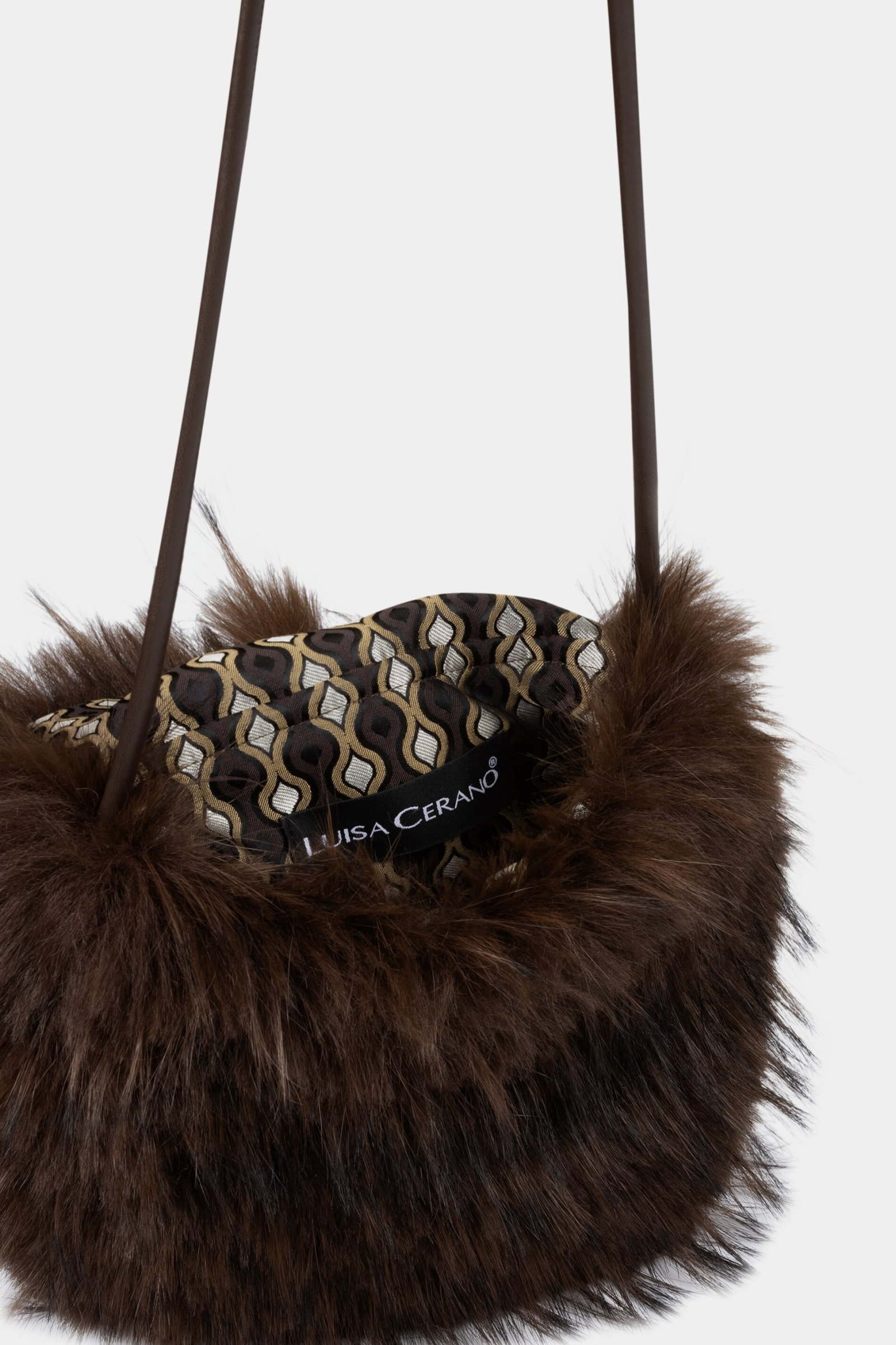 Luisa Cerano Boho-Tasche in Fell-Optik marone #3