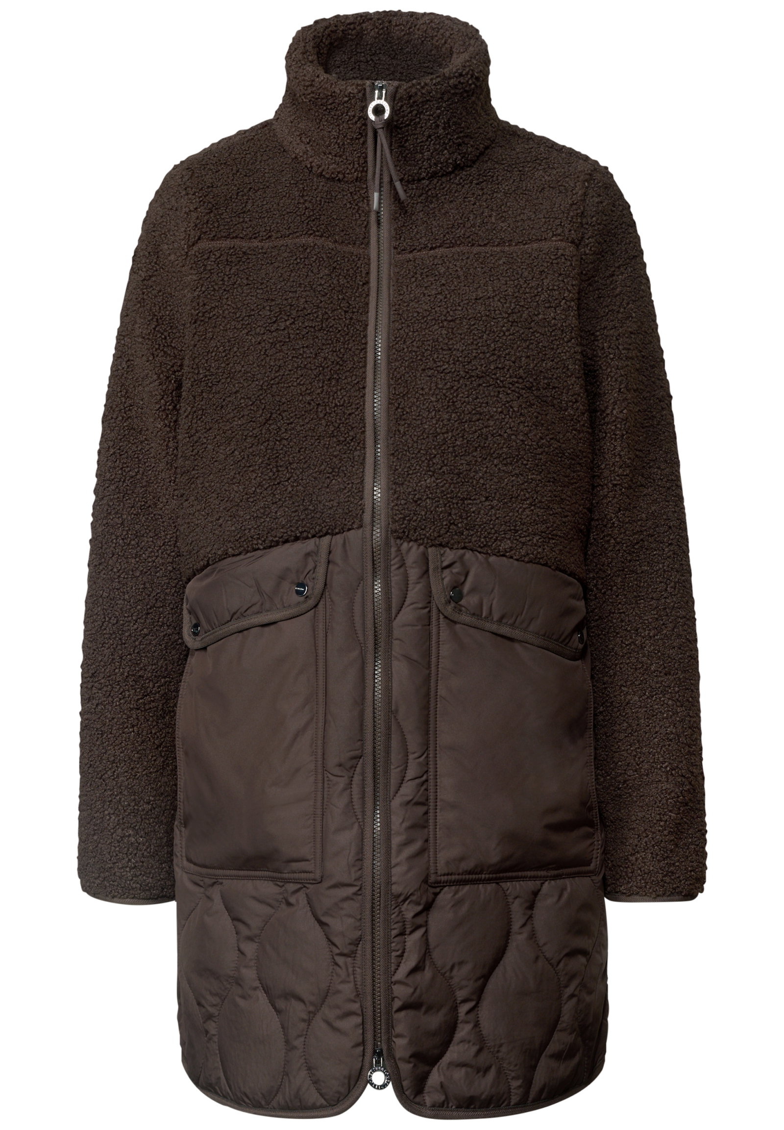 Mat Mix Teddy Coat w. Quilting, auburn brown #1