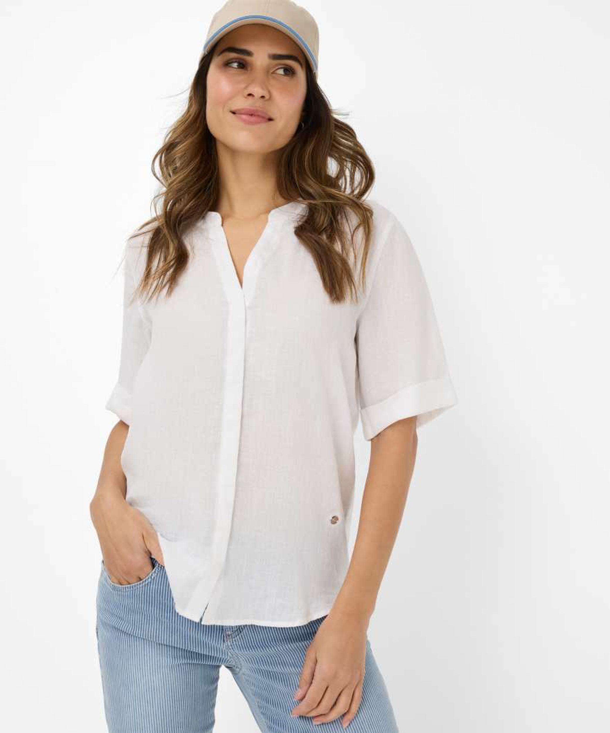 Brax |  Brax Bluse aus Leinen  | 44 | white