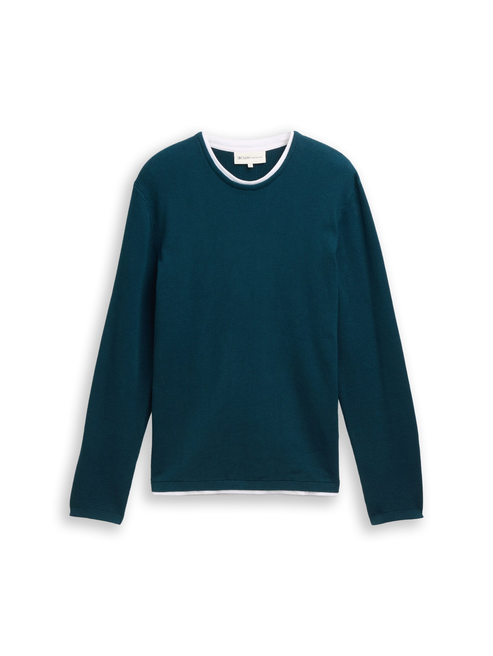 structured double layer crew n, deep pond green #1