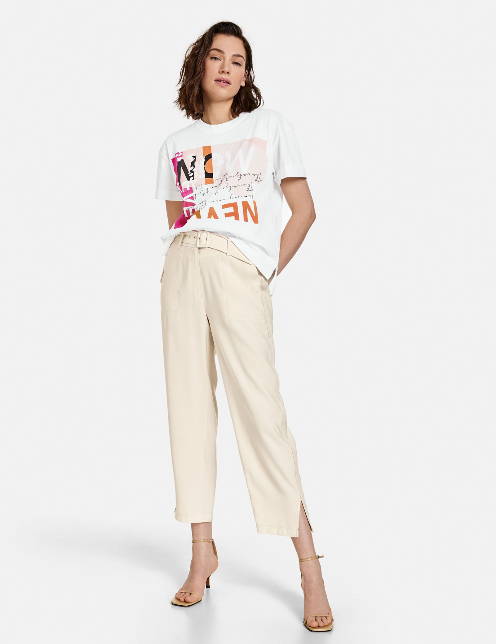 7/8 Hose mit Stoffgürtel Peg Leg