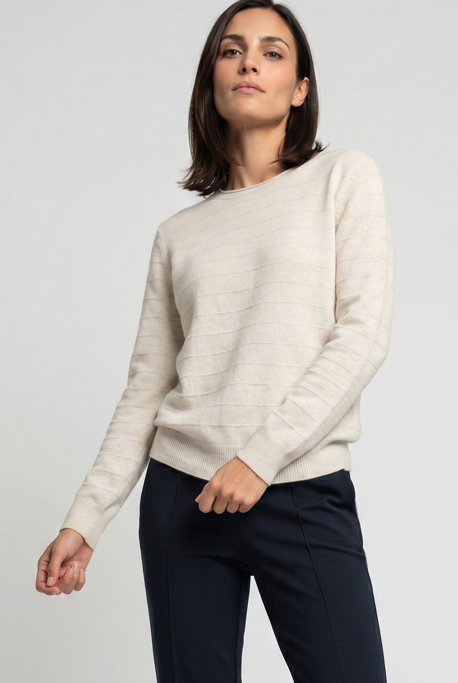Pullover Long Sleeves, Almond Beige Mel. #3