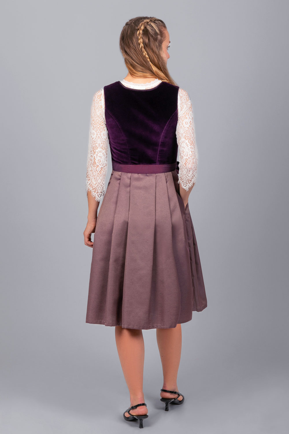 Edelnice Midi Dirndl Viola Samt Lila #2