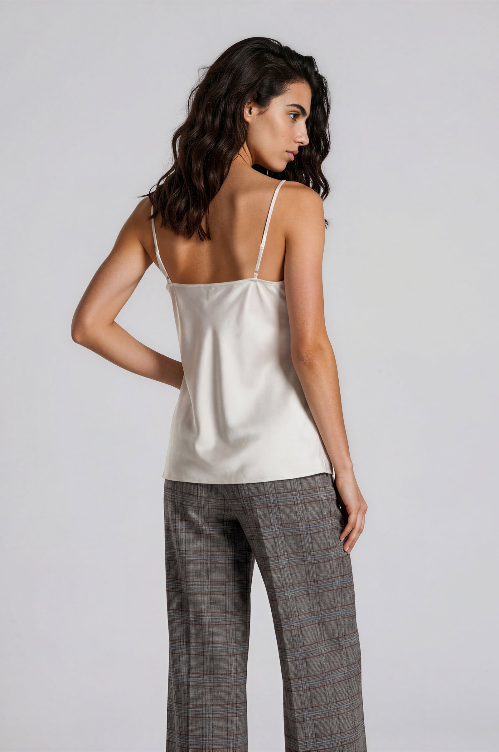 WOVEN TOP W/ ADJUSTABLE STRAPS LACE, CREAM #2