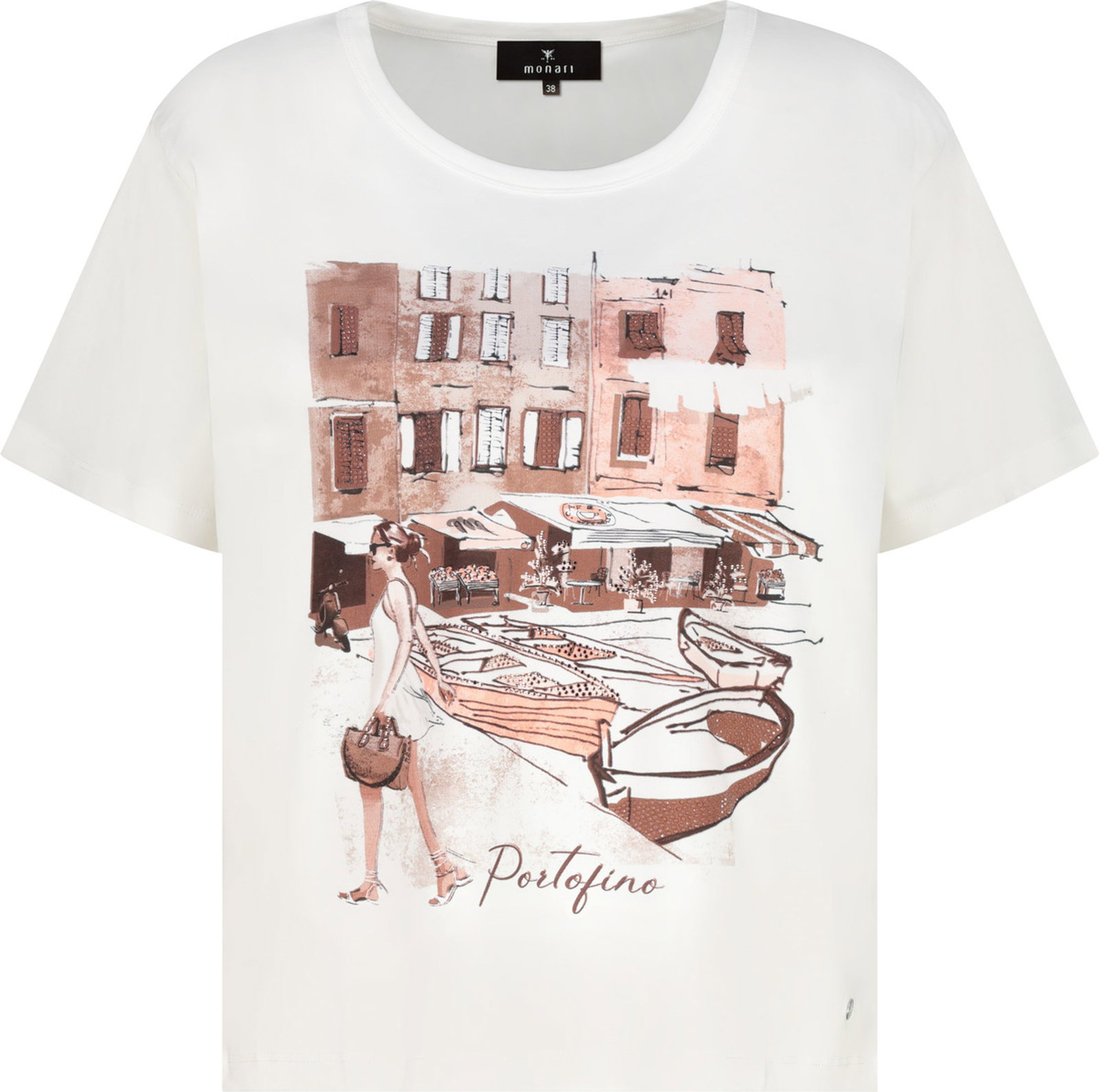 Monari |  T-Shirt, cream | 36
