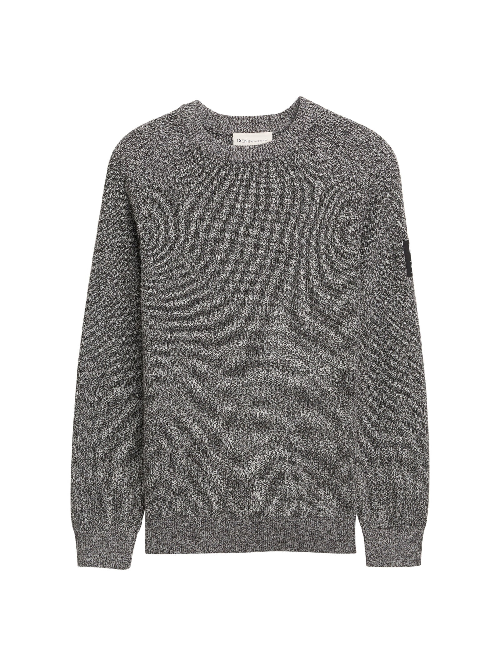 structured multi color crewnec, black salt and pepper mouline #1