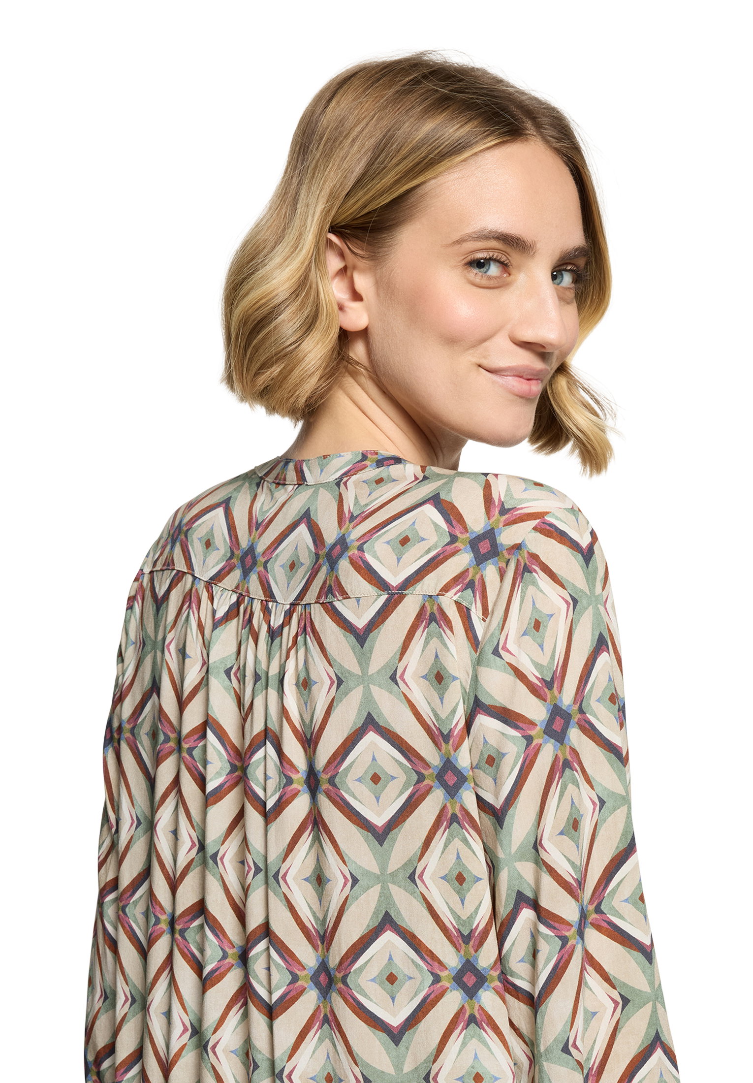 Bluse Kurz 1/1 Arm, Nature/Brown #7