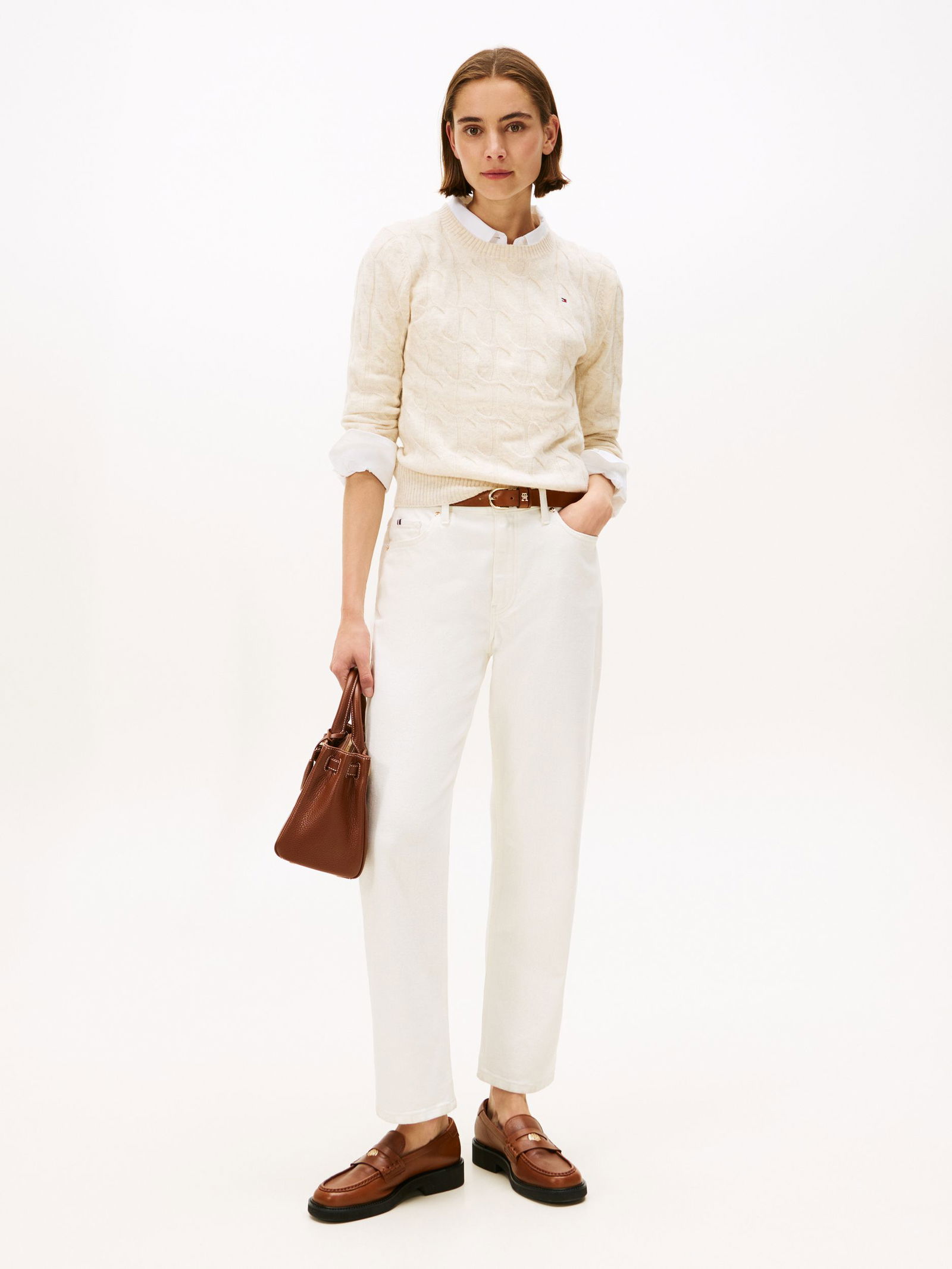 Tommy Hilfiger | Tommy Hilfiger Soft Strickpullover | M | white dove heather
