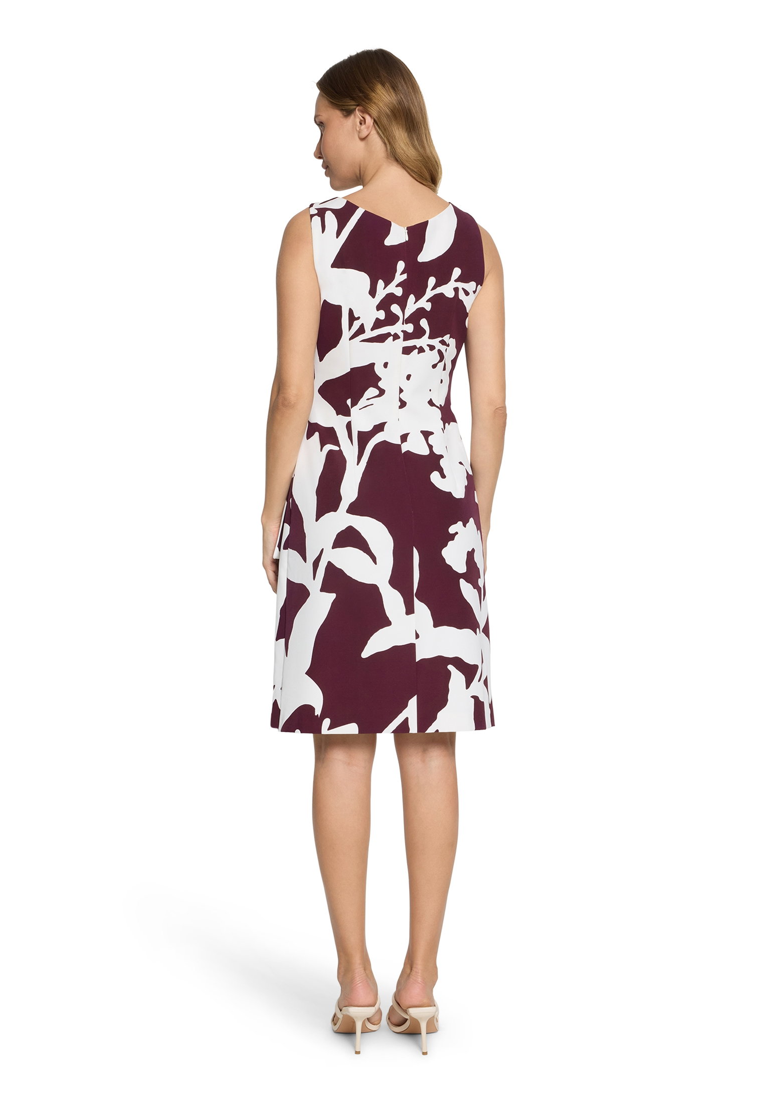 Kleid Kurz ohne Arm, Dark Red/White #4