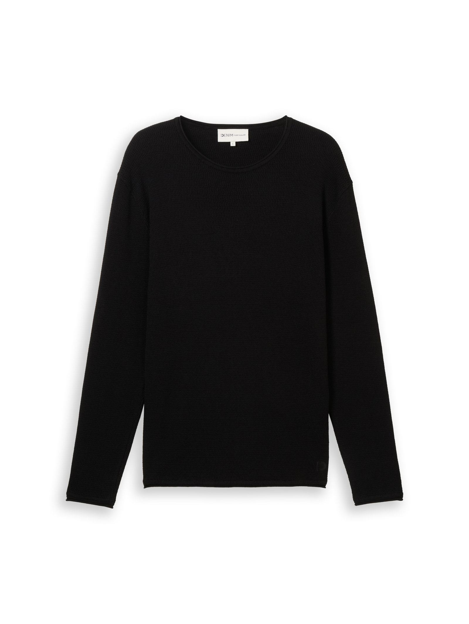 structured roll edge knit, Black #7