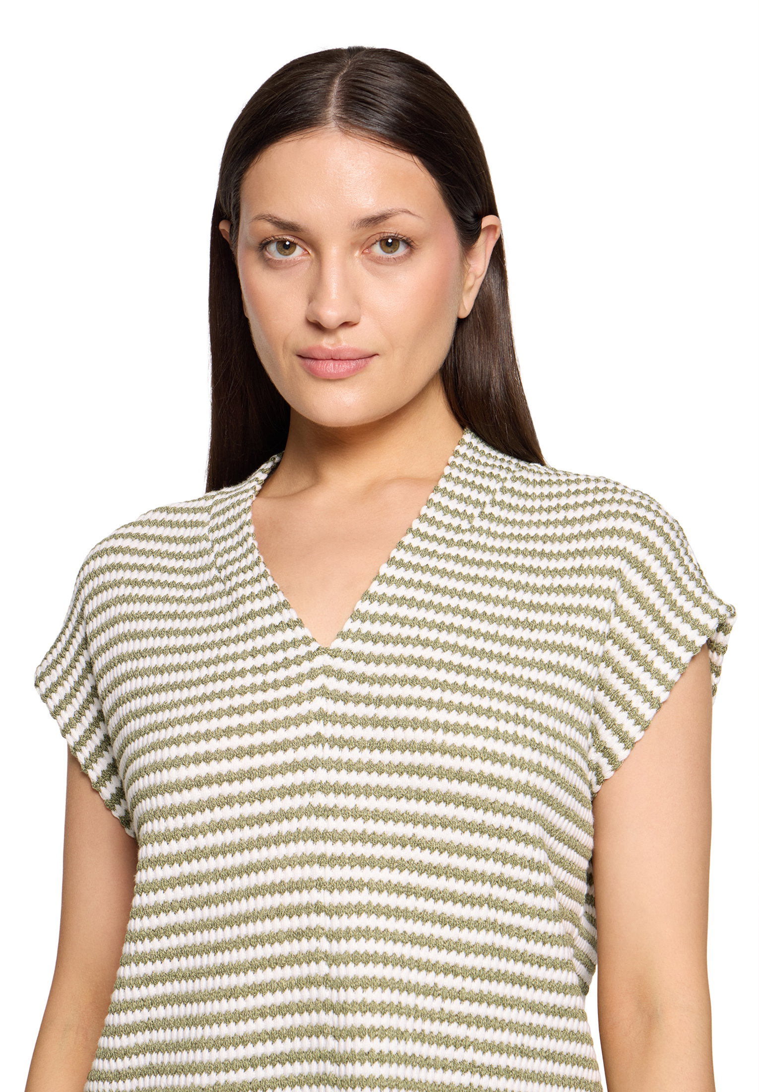 Shirt Kurz 1/2 Arm, Cream/Khaki #6