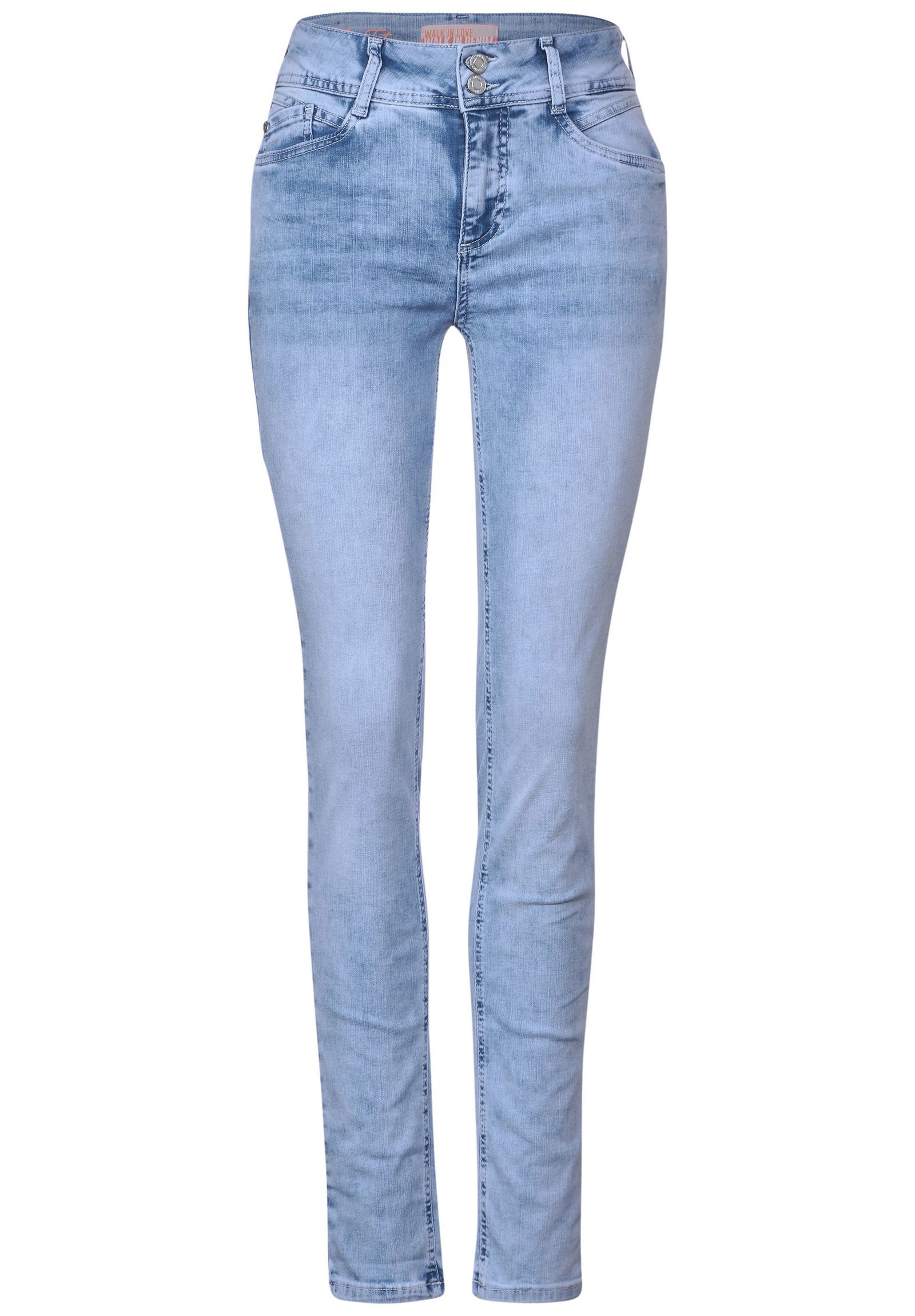 Street One |  Street One Straight Leg Jeans  | 28/32 | heavy indigo bleach