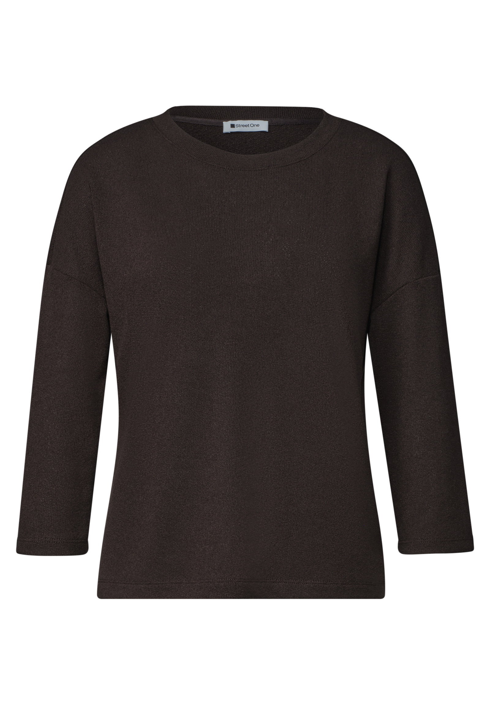 knit look shirt, black coffee #1