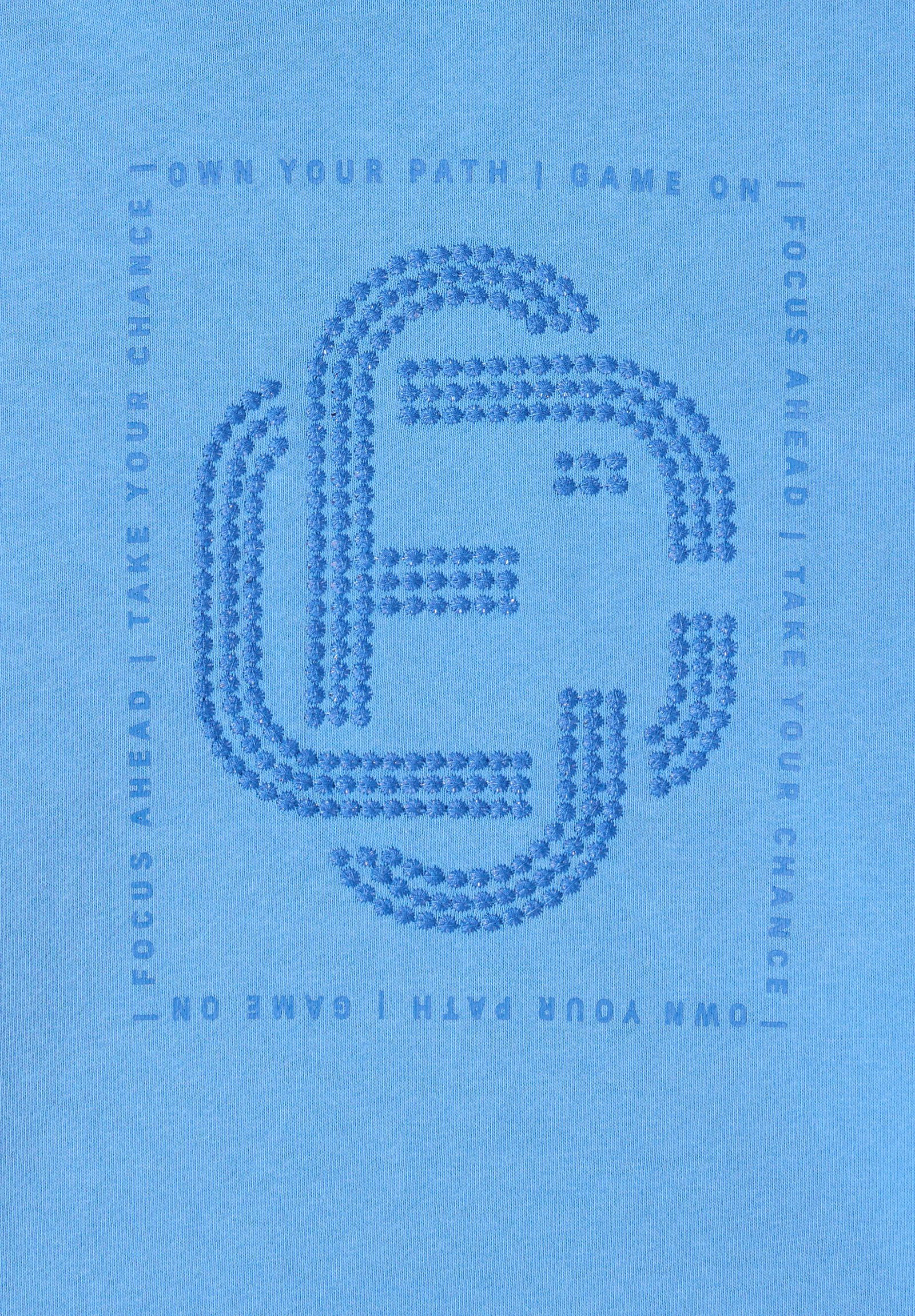 |  TOS Stitched Sequins T-Shirt H, fountain blue | L