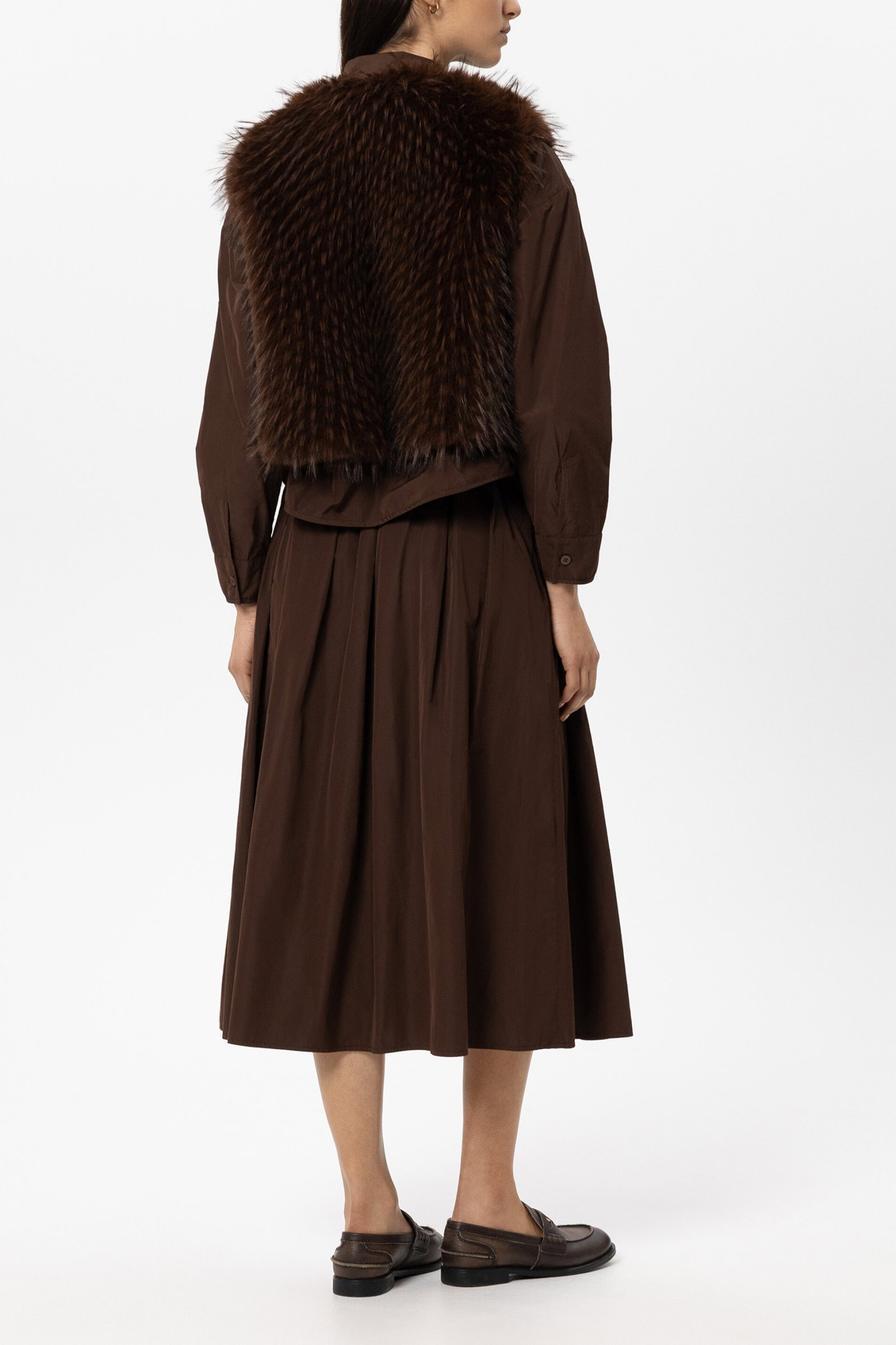 Luisa Cerano Boho-Weste in Fell-Optik marone #4