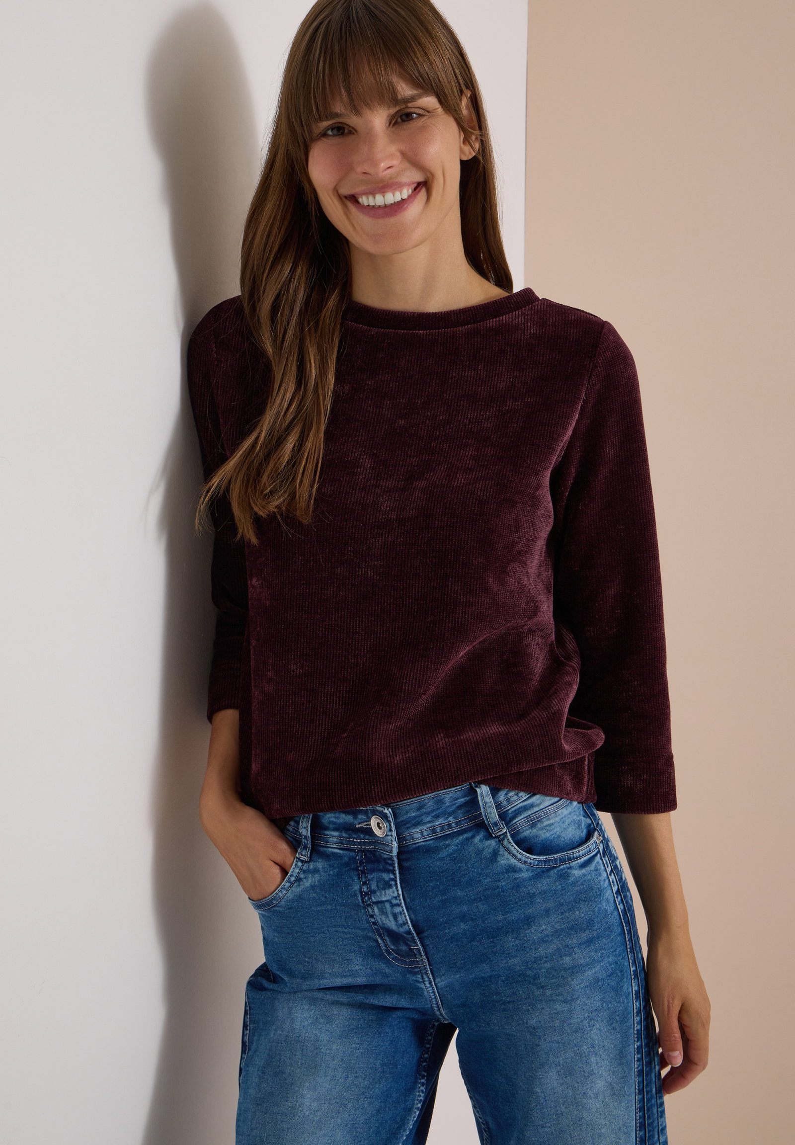 Soft Cord Shirt, berry red #3