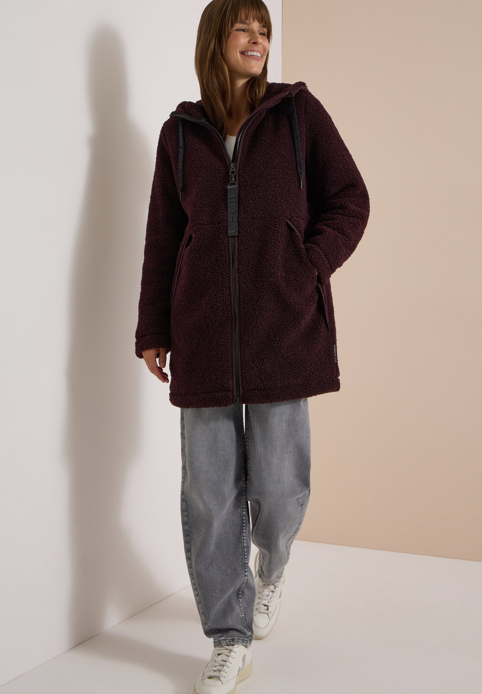 TOS Teddy Matmix Coat, berry red #5