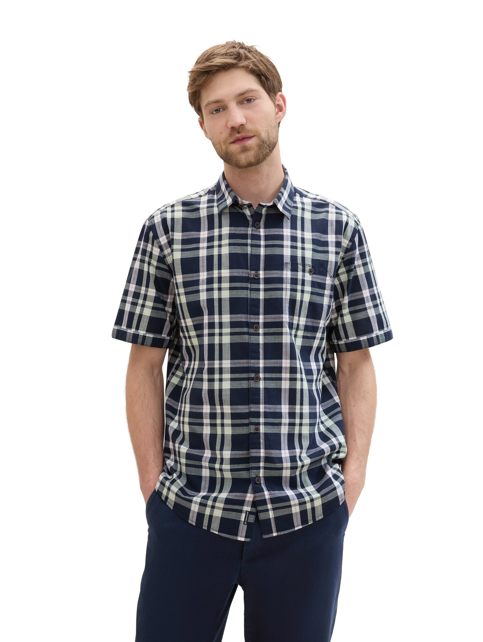 Tom Tailor |  Tom Tailor Hemd Slim Fit  | M | navy base check