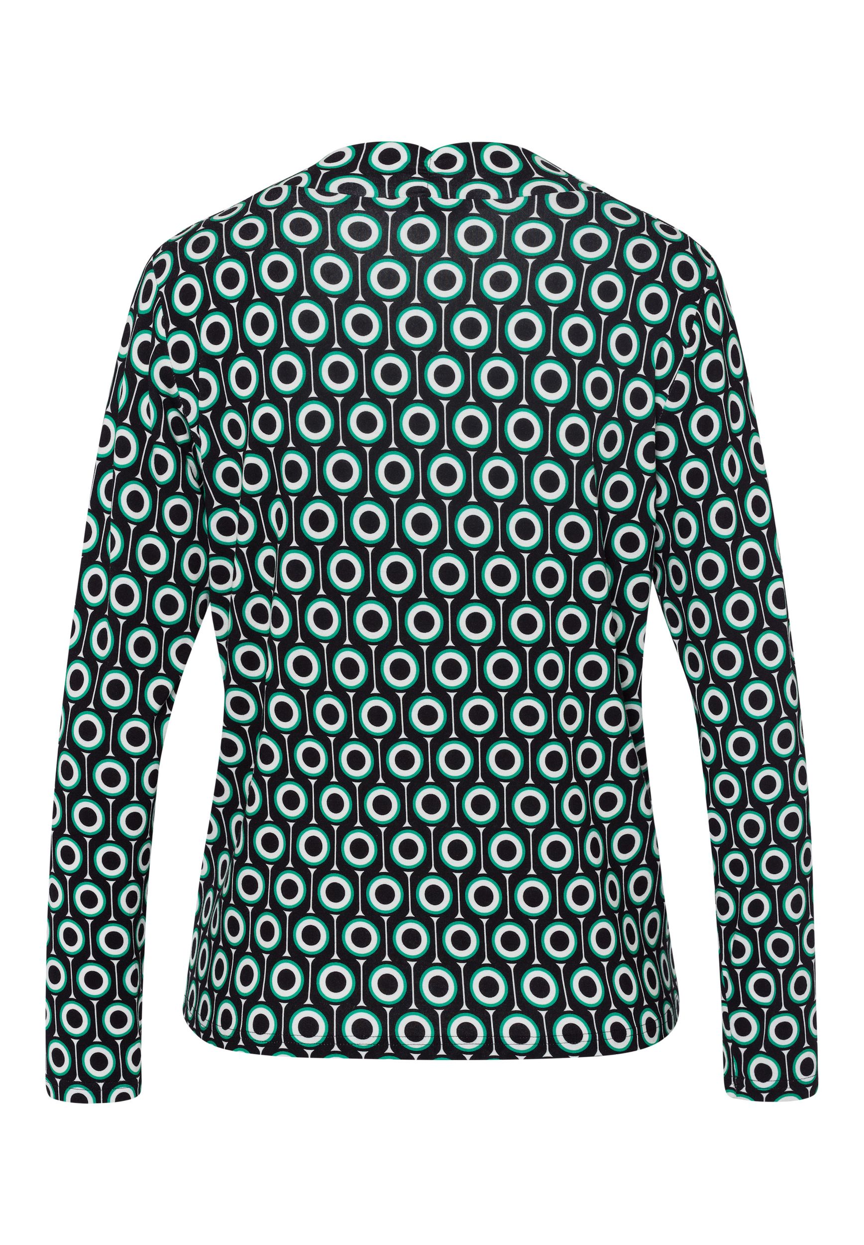 Frank Walder |  Frank Walder Longsleeve  | 44 | schwarz/ecru/emerald green