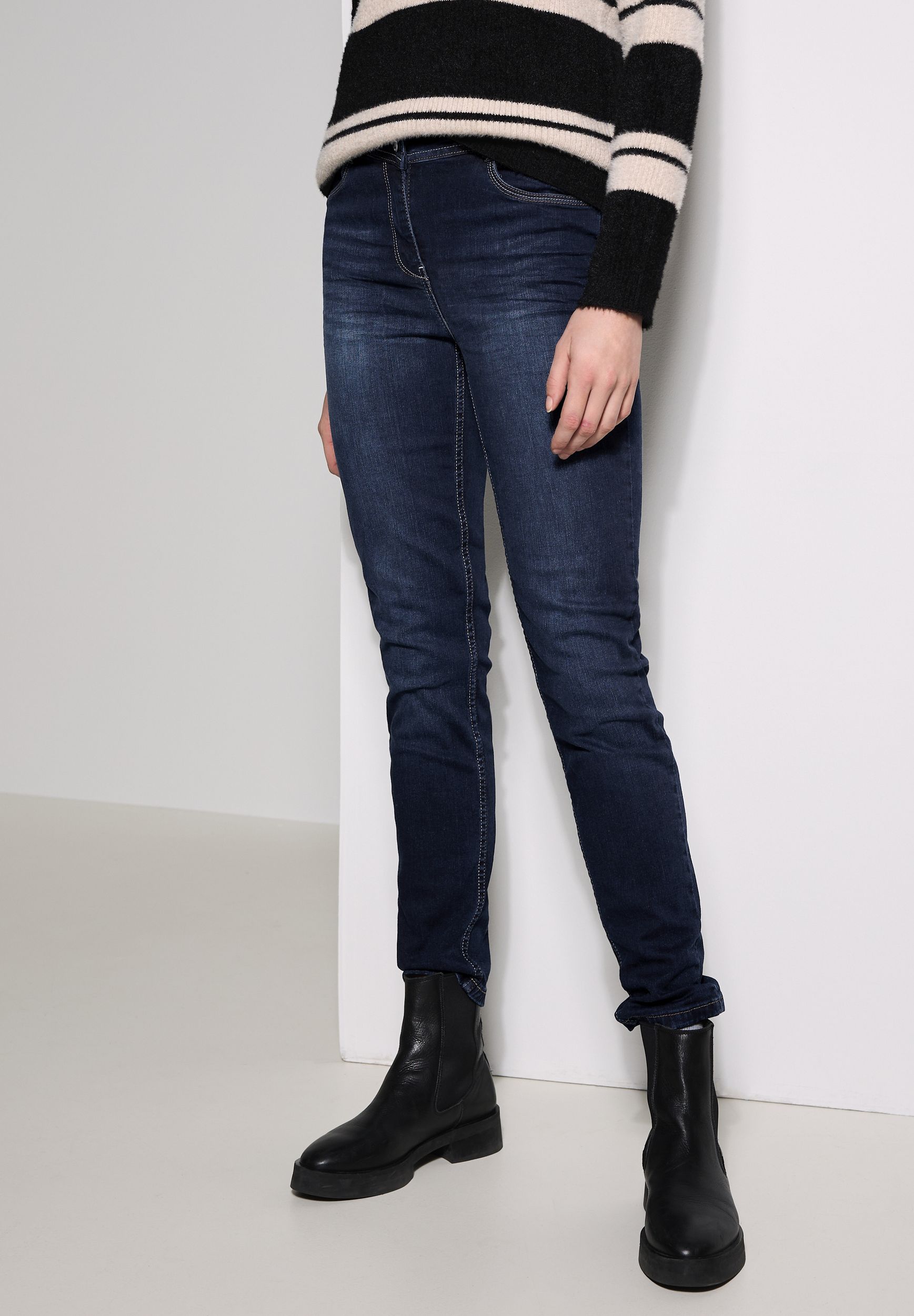 CECIL |  CECIL Skinny Jeans  | 29/32 | mid blue used wash