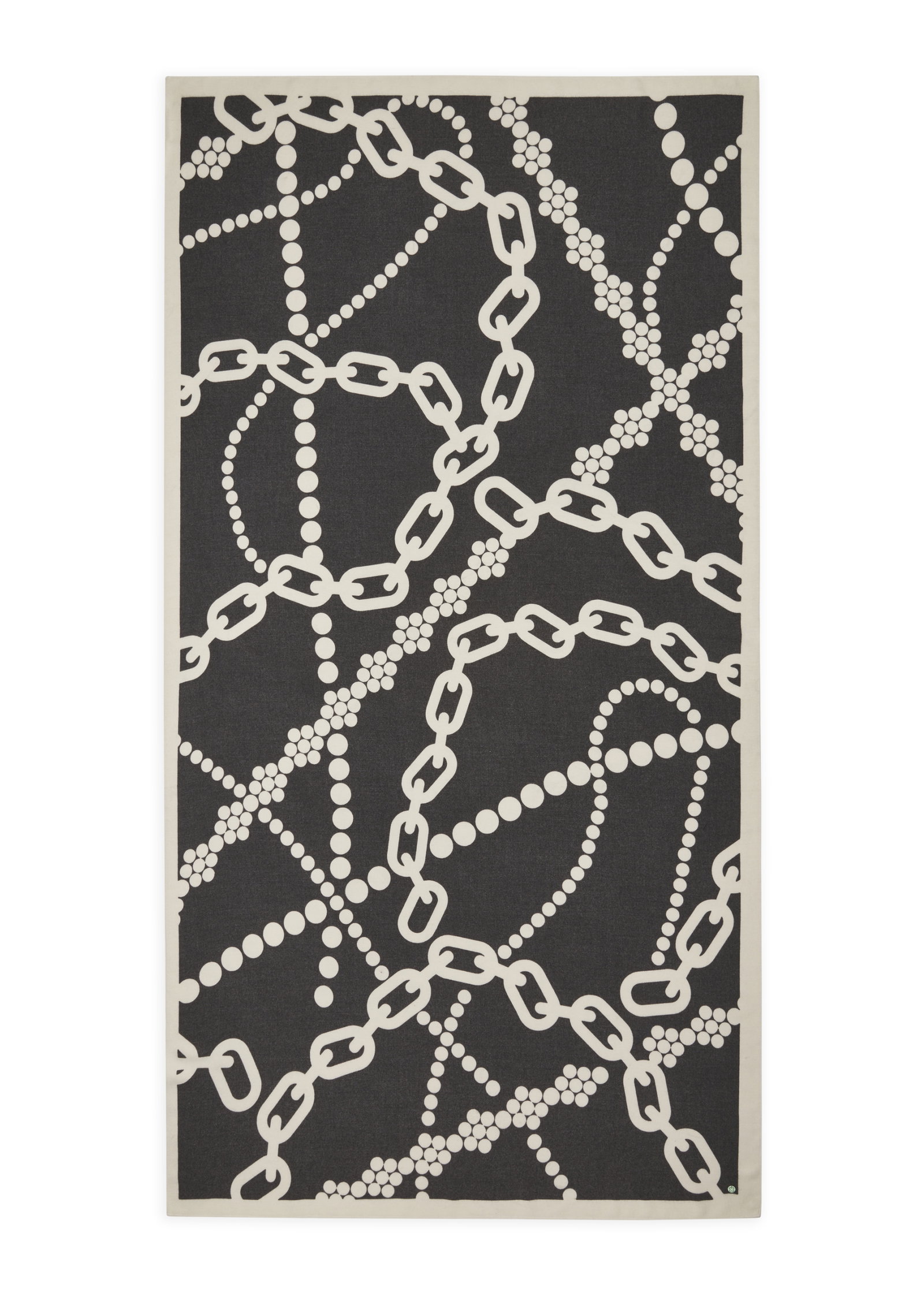PRINTED SCARF POLYESTER/VISCOSE CHAINS schwarz-100X180CM, schwarz #2
