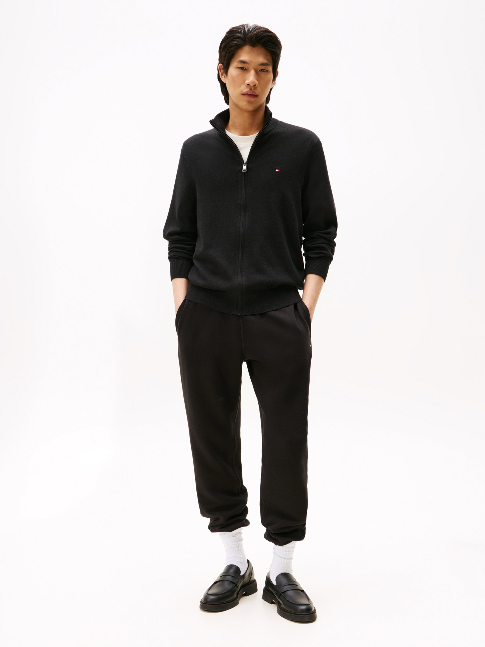 PIMA ORG CTN CASHMERE ZIP THRU, BLACK #4