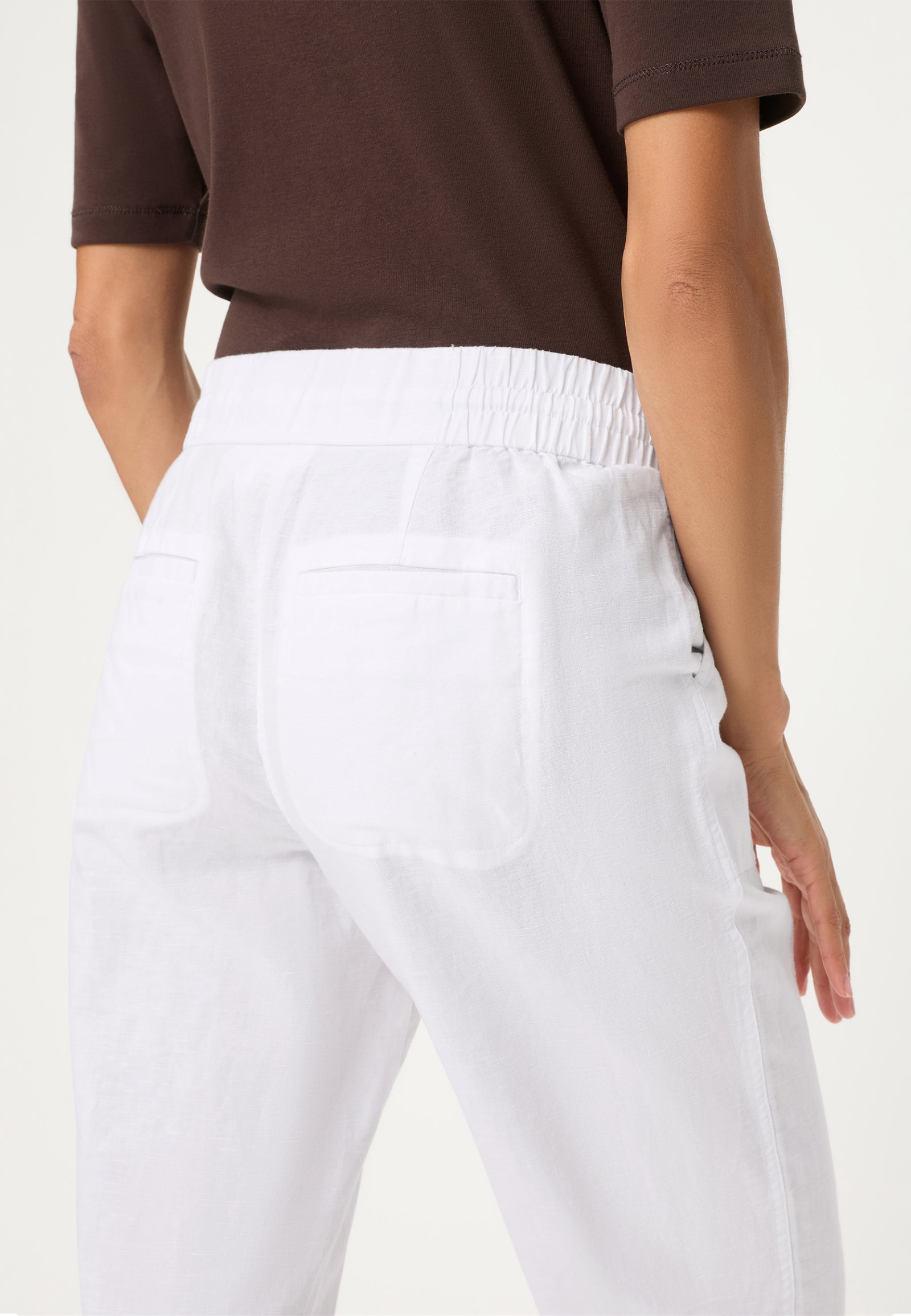 Trousers Casual Cropped, White #4