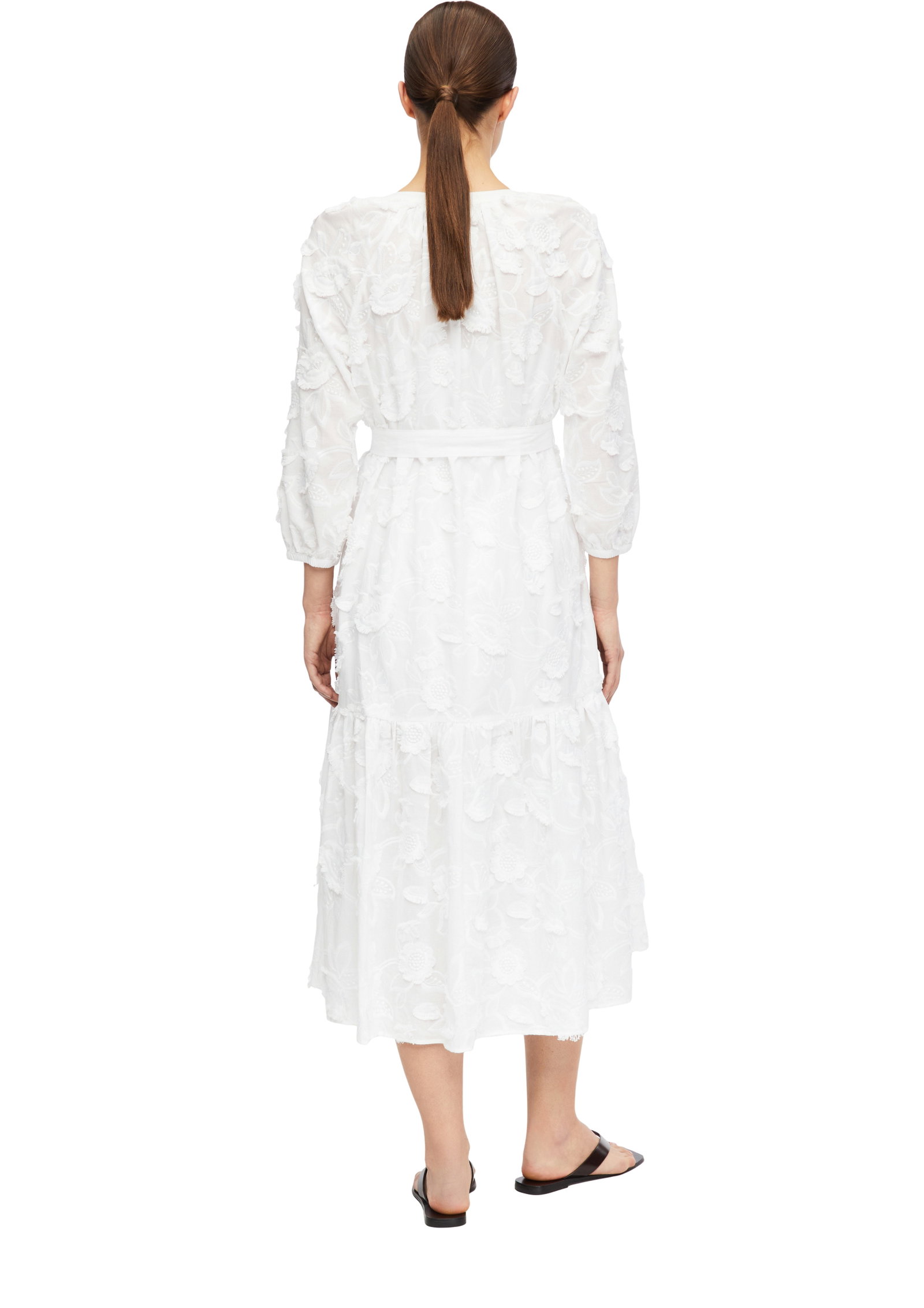 Comma Midikleid mit floraler All-over-Stickerei #3