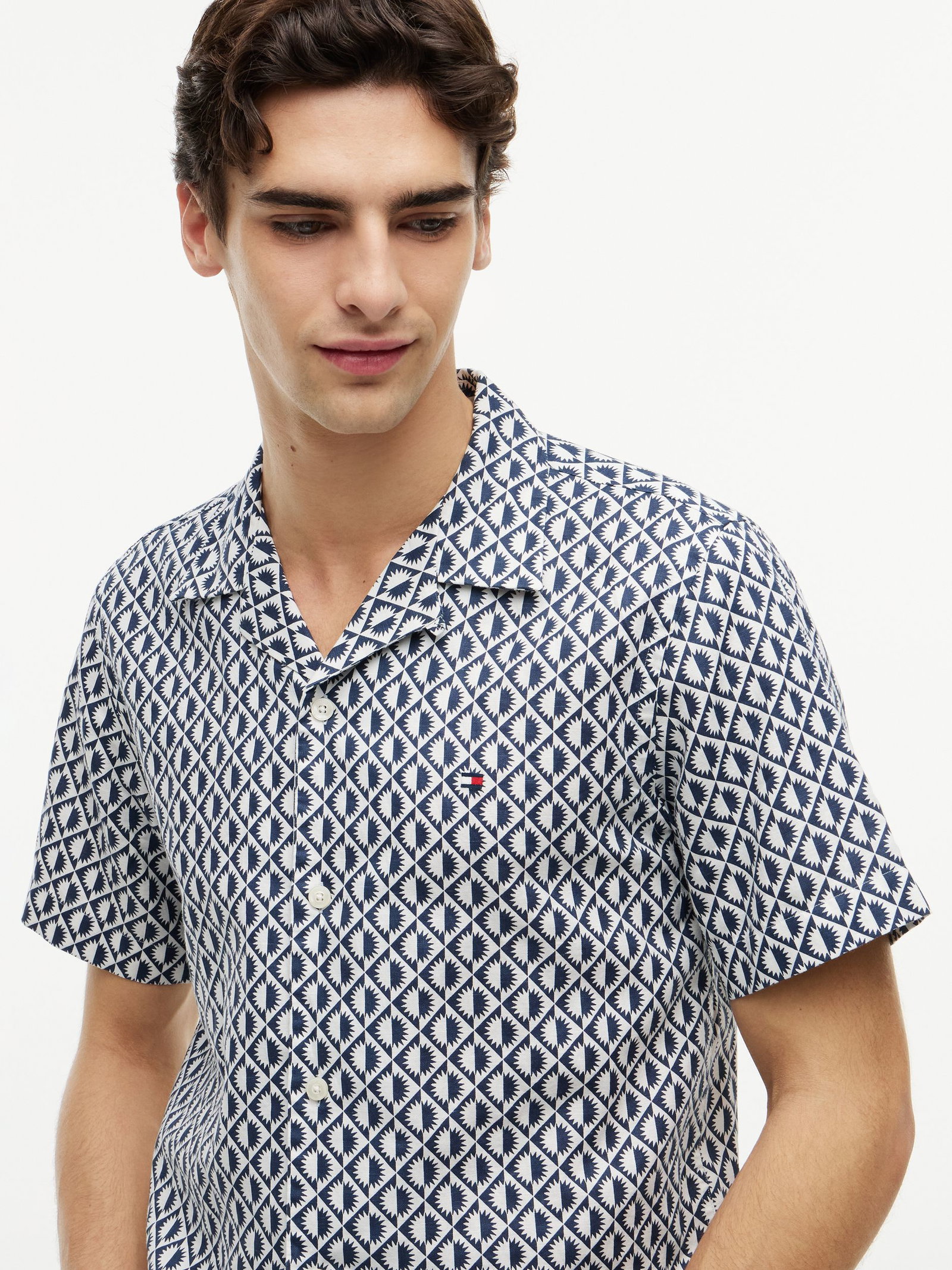 Tommy Hilfiger | Tommy Hilfiger Hemd Regular Fit | M | cloudy blue / yale navy / white