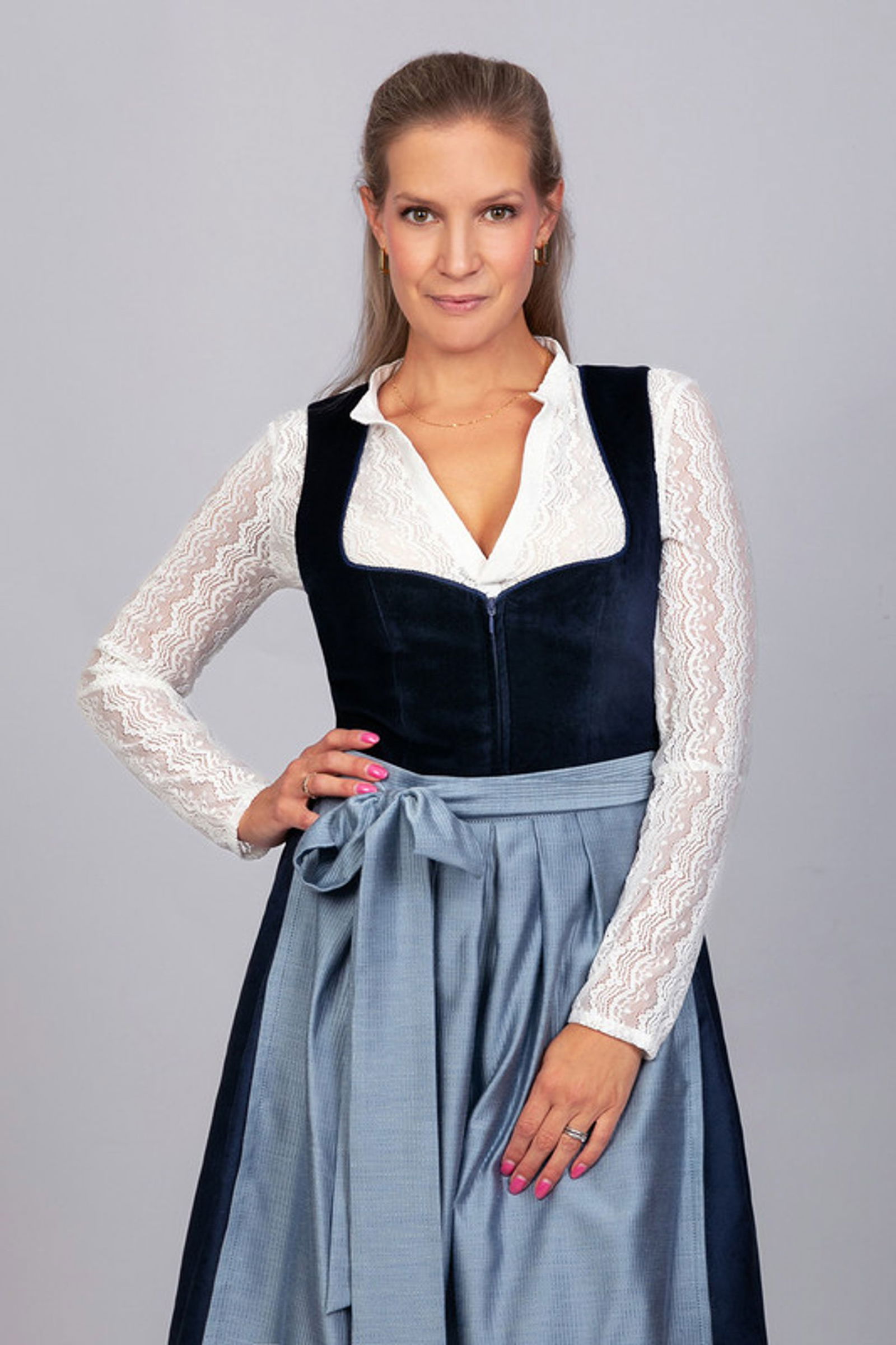 24ec082473032e5bca6d01d02fbf08f7 Edelnice | Edelnice Midi Dirndl Trachtendirndl "Luna" | 36 | Blau